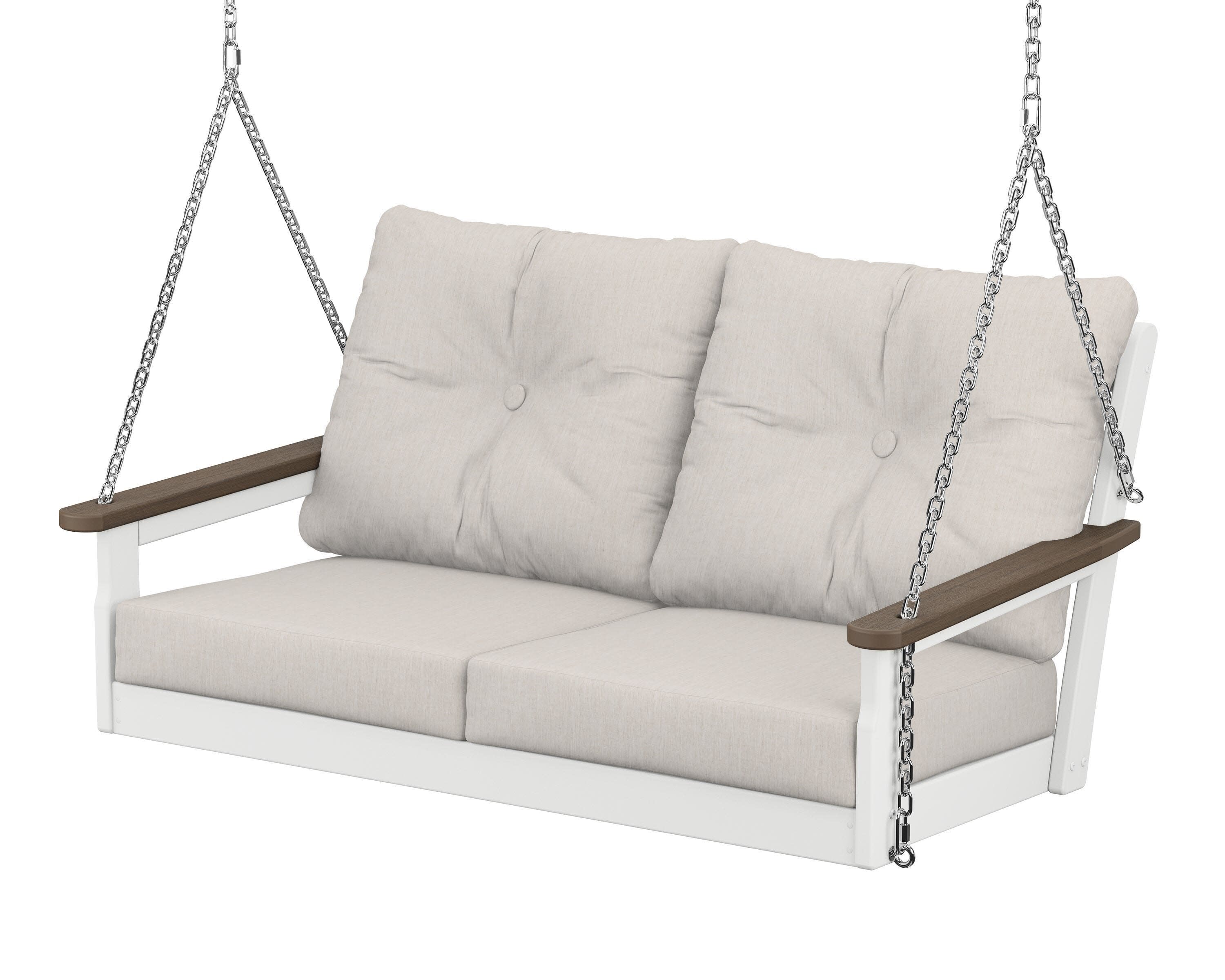 Vineyard Deep Seating Swing in White / Kona / Cast Ash