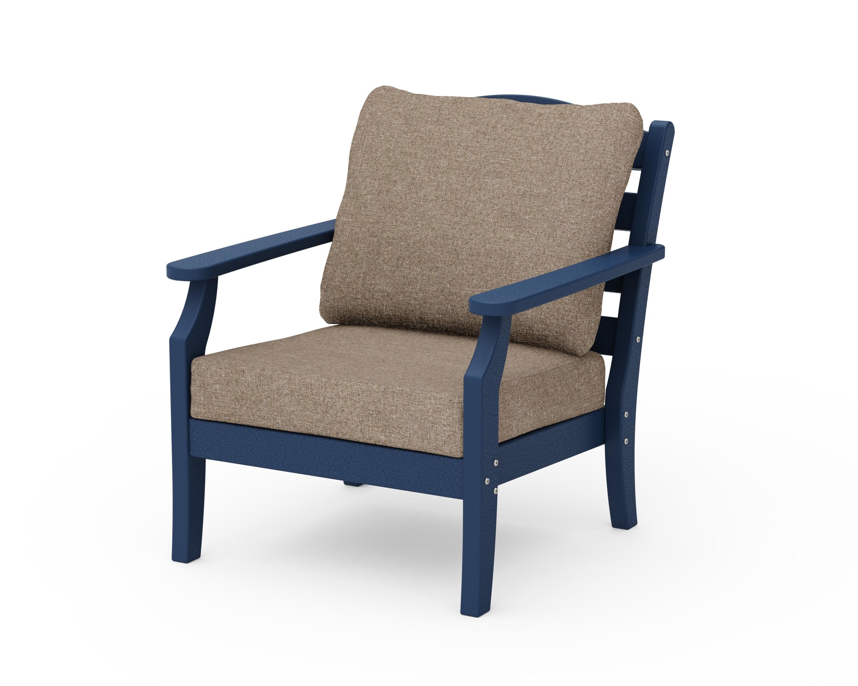 Savannah Deep Seating Chair in Navy / Spiced Burlap