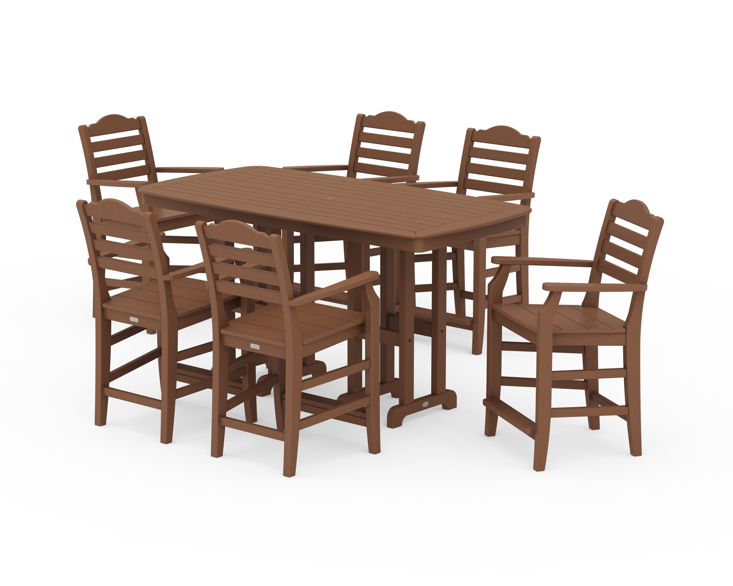Savannah Arm Chair 7-Piece Counter Set in Teak