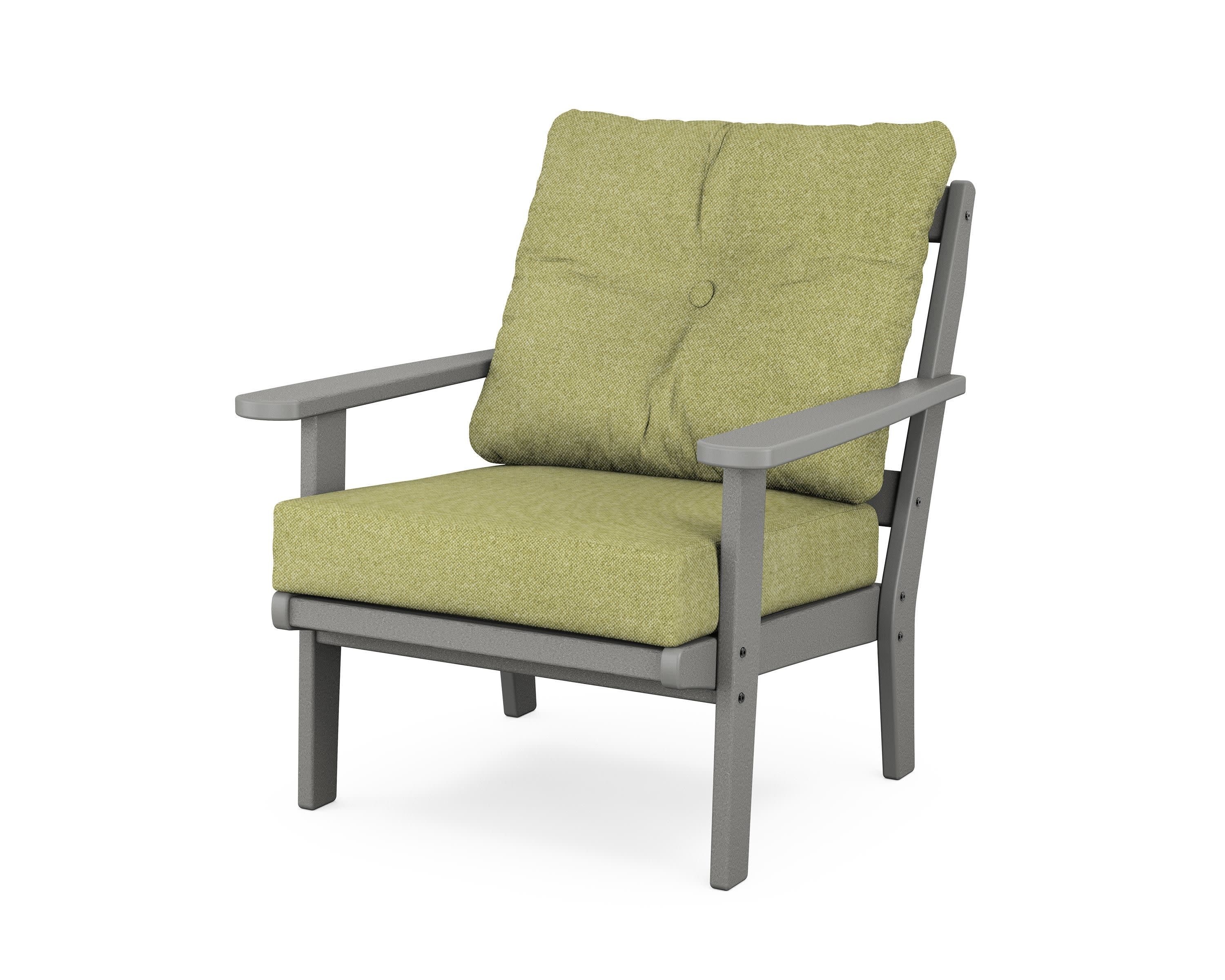 Mission Deep Seating Chair in Slate Grey / Chartreuse Boucle