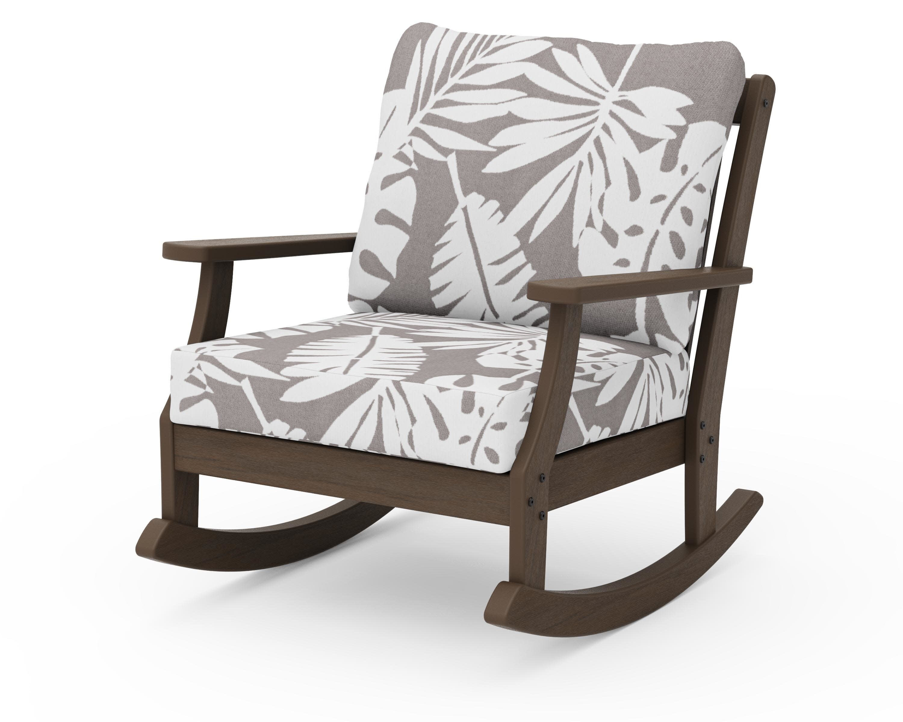 Braxton Deep Seating Rocking Chair in Kona / Leaf Grey Mist