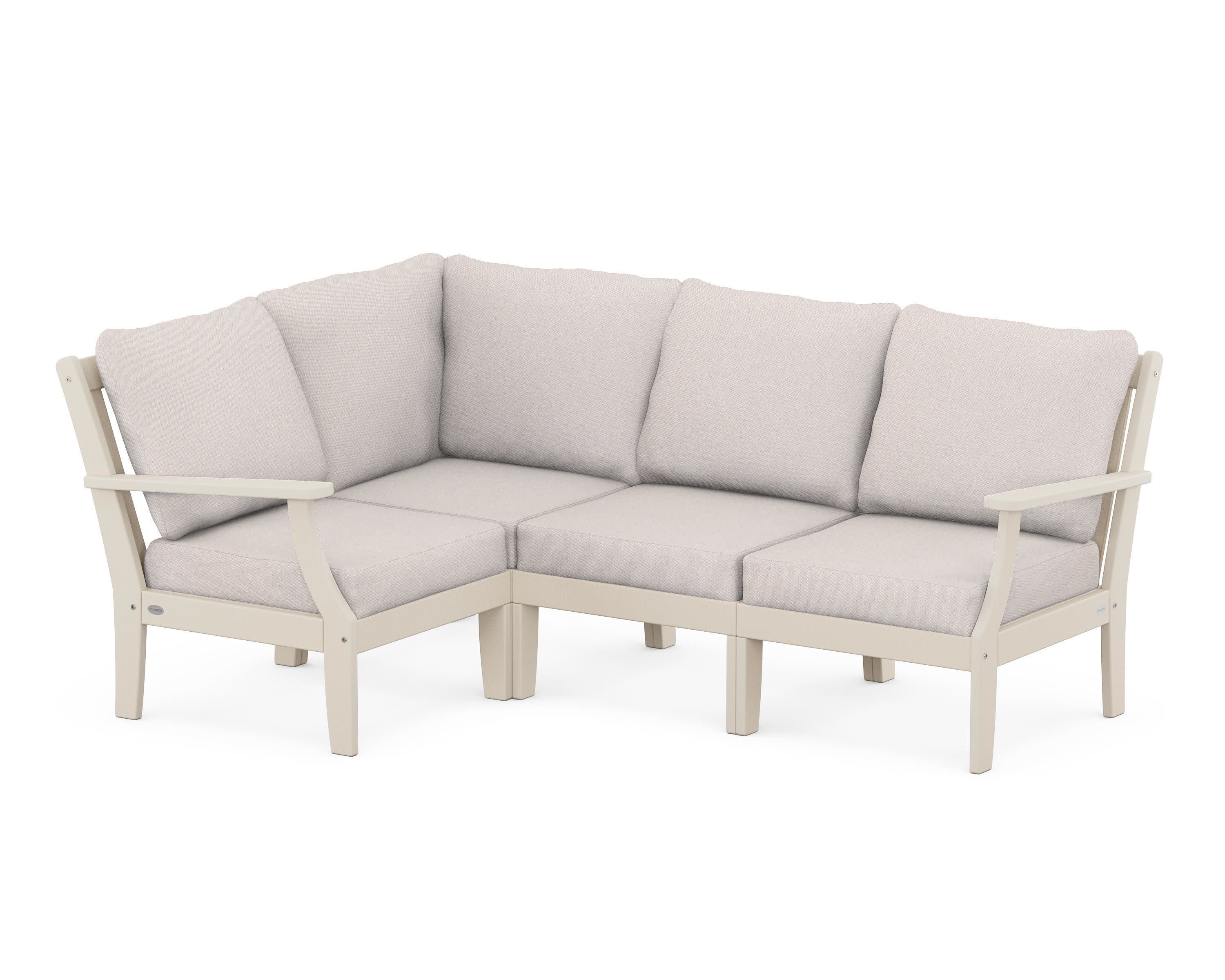 Braxton Modular 4-Piece Deep Seating Set in Sand / Dune Burlap