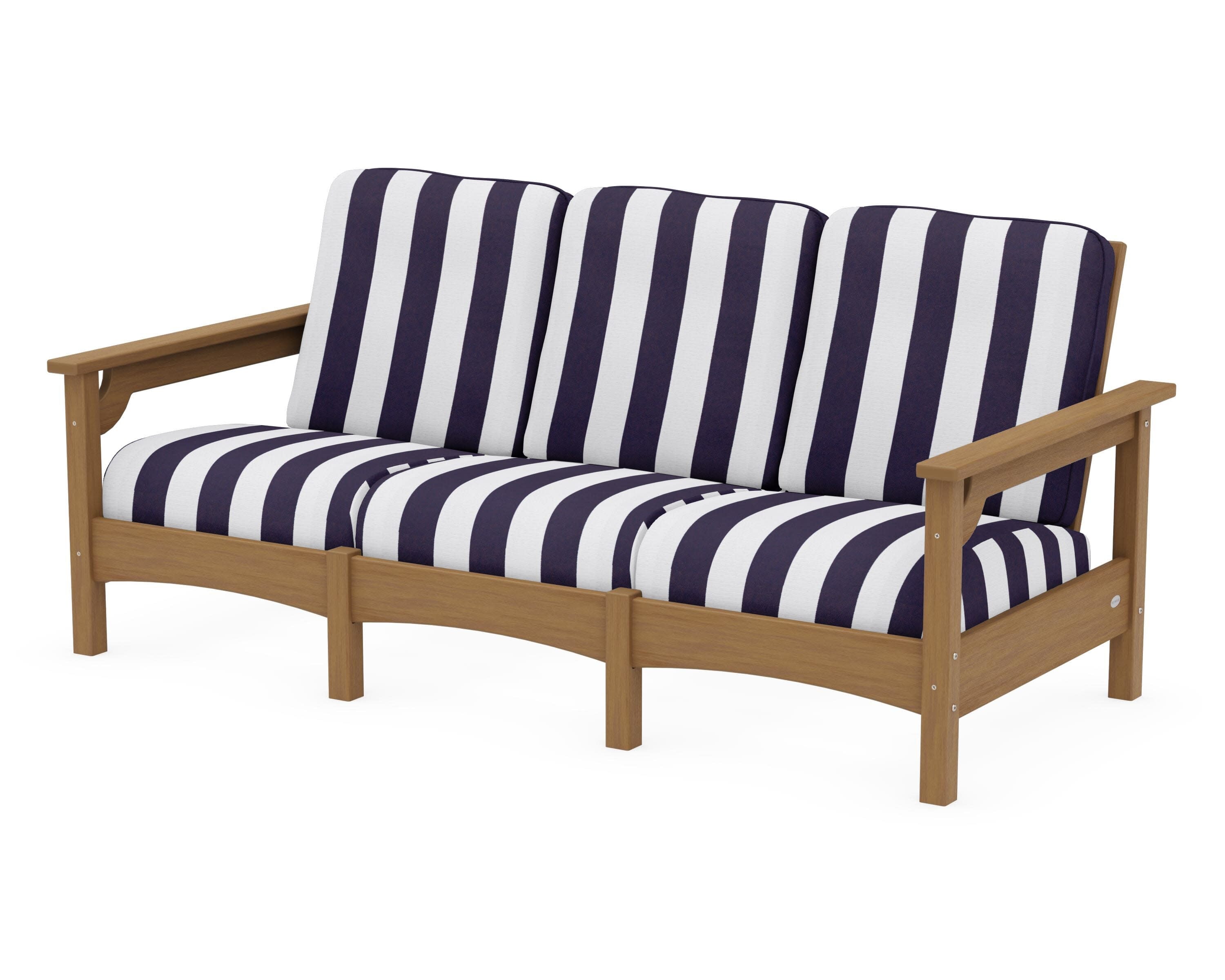 Club Sofa in Natural / Cabana Stripe Navy