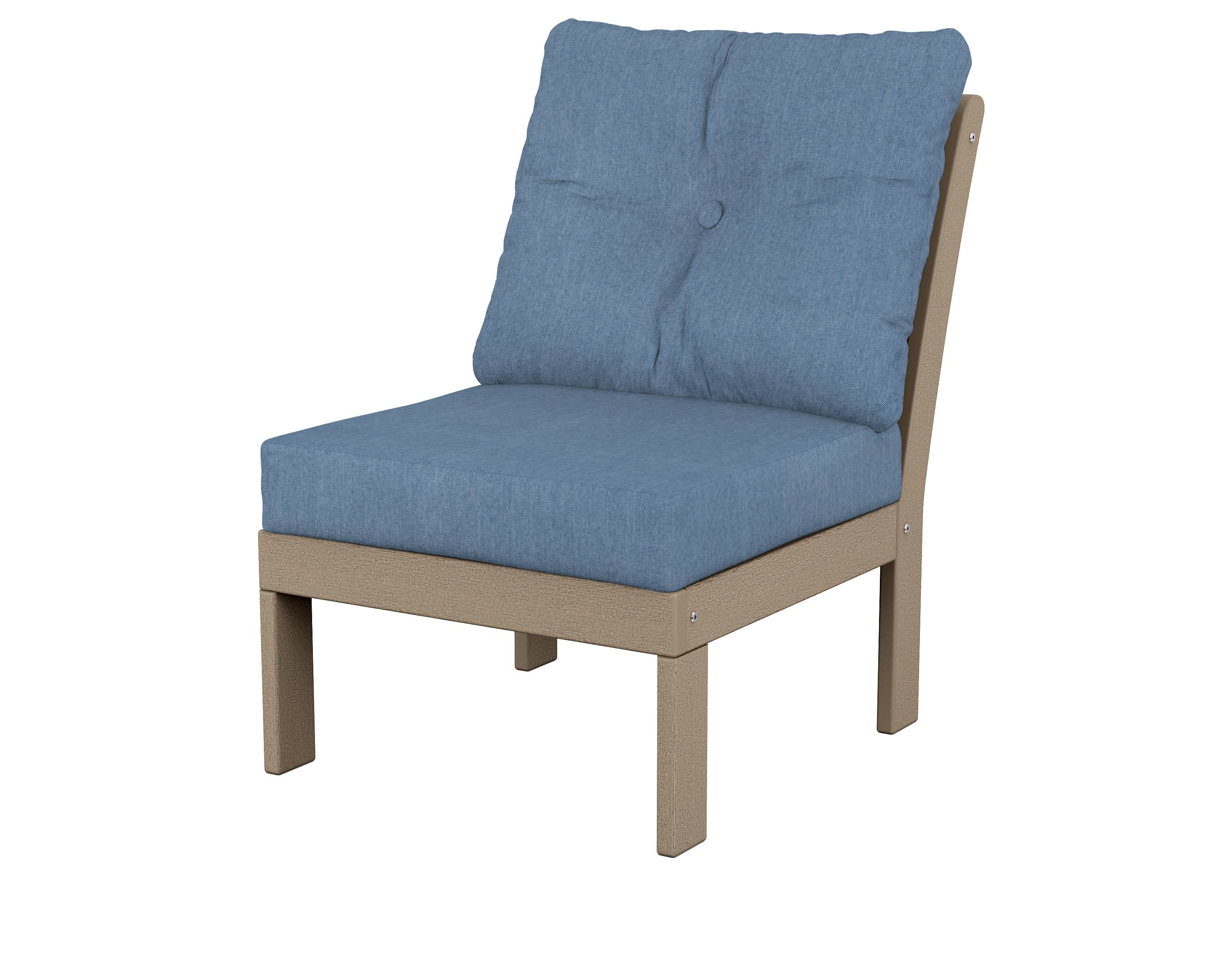 Vineyard Modular Armless Chair in Vintage Sahara / Sky Blue