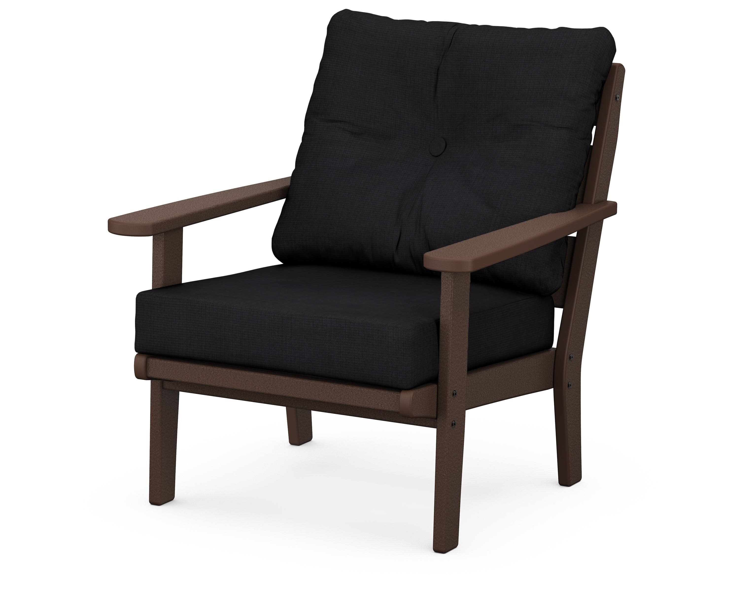 Lakeside Deep Seating Chair in Mahogany / Midnight Linen