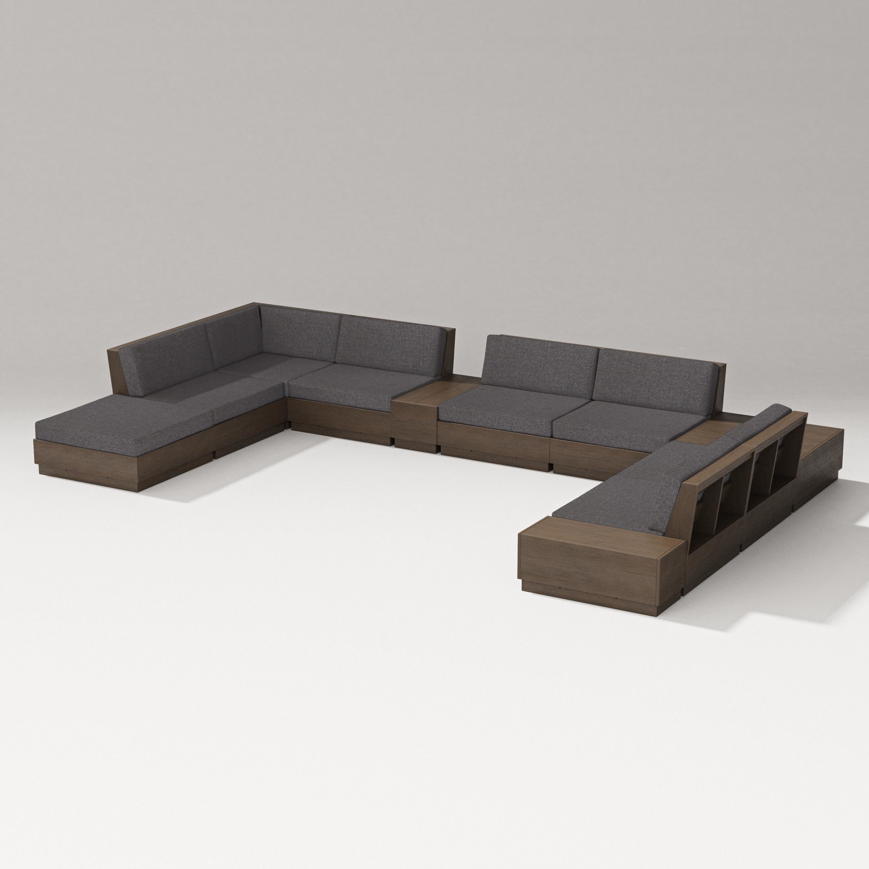Elevate 11-Piece Conversation Sectional Set in Kona / Ash Charcoal