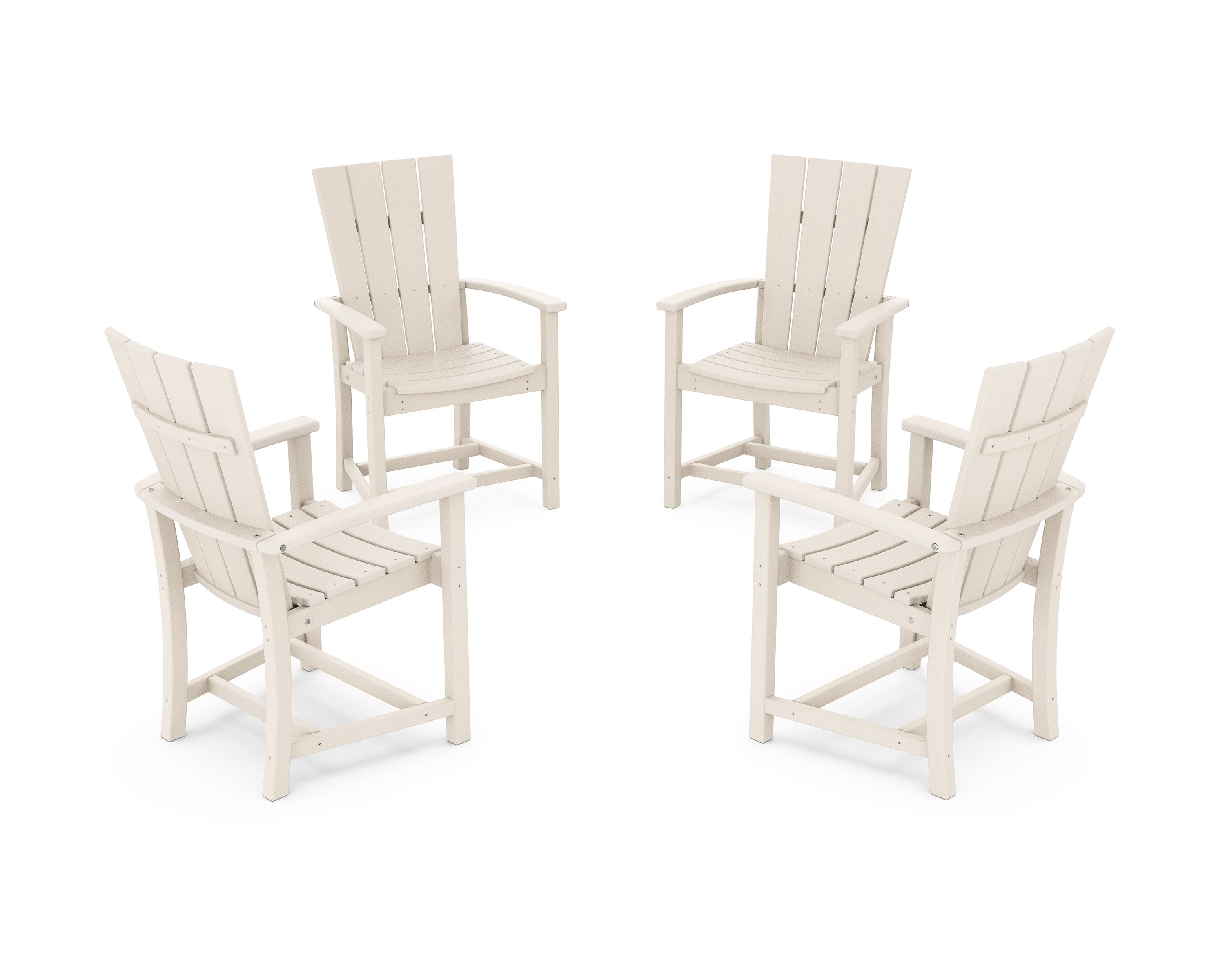 Quattro 4-Piece Upright Adirondack Conversation Set in Sand