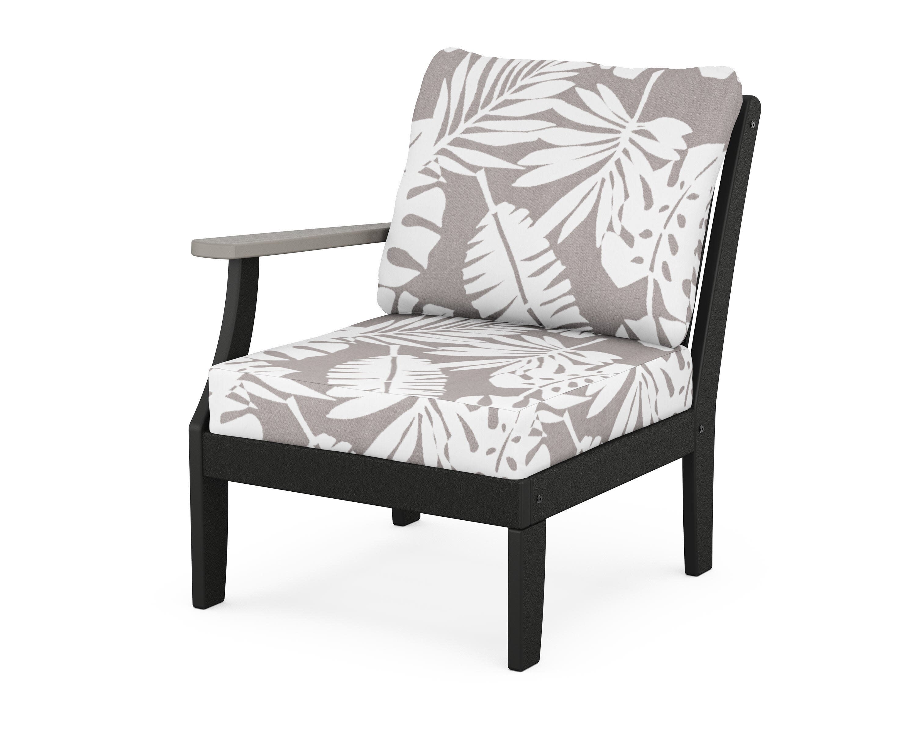 Braxton Modular Left Arm Chair in Black / Driftwood / Leaf Grey Mist
