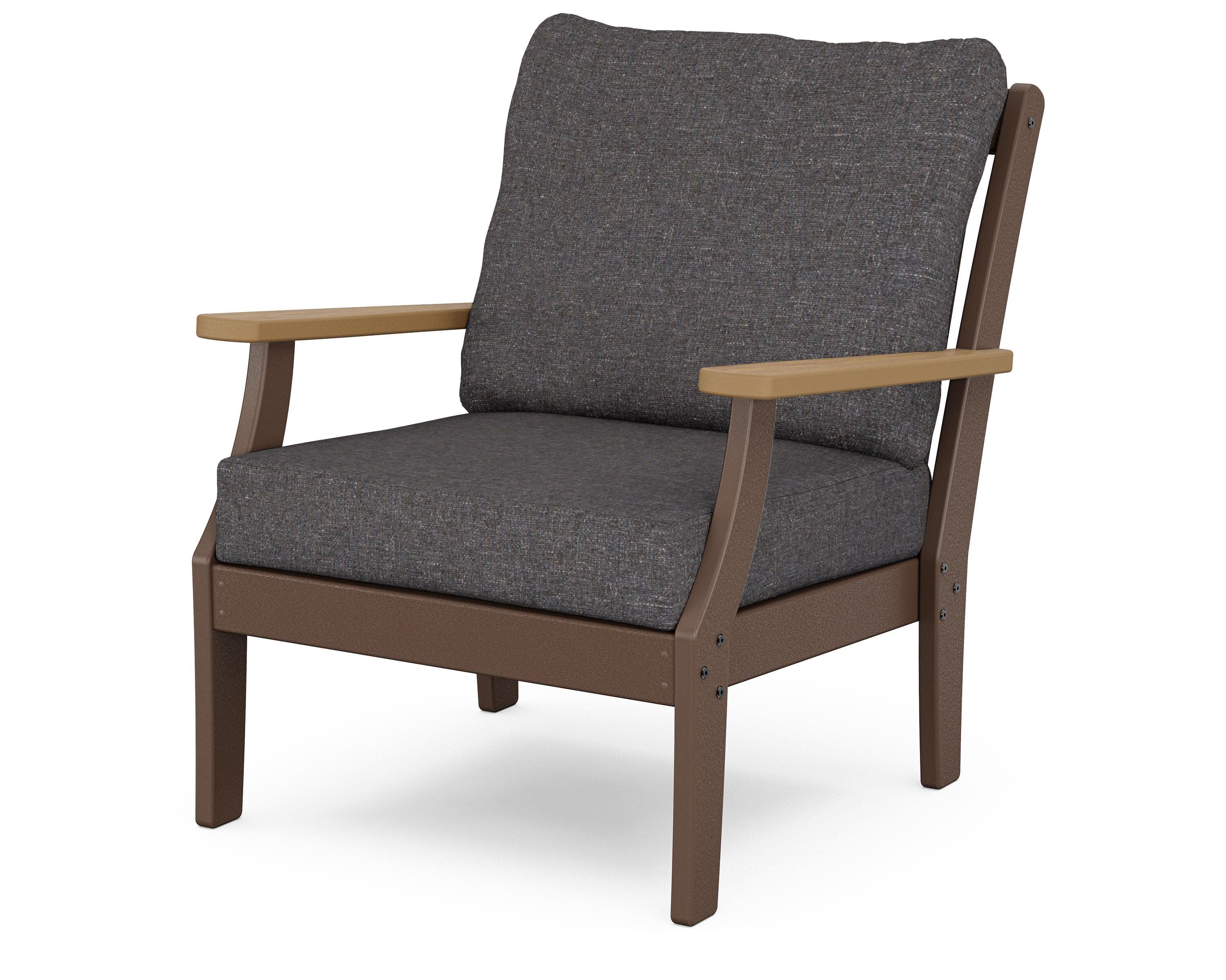 Braxton Deep Seating Chair in Mahogany / Natural / Ash Charcoal