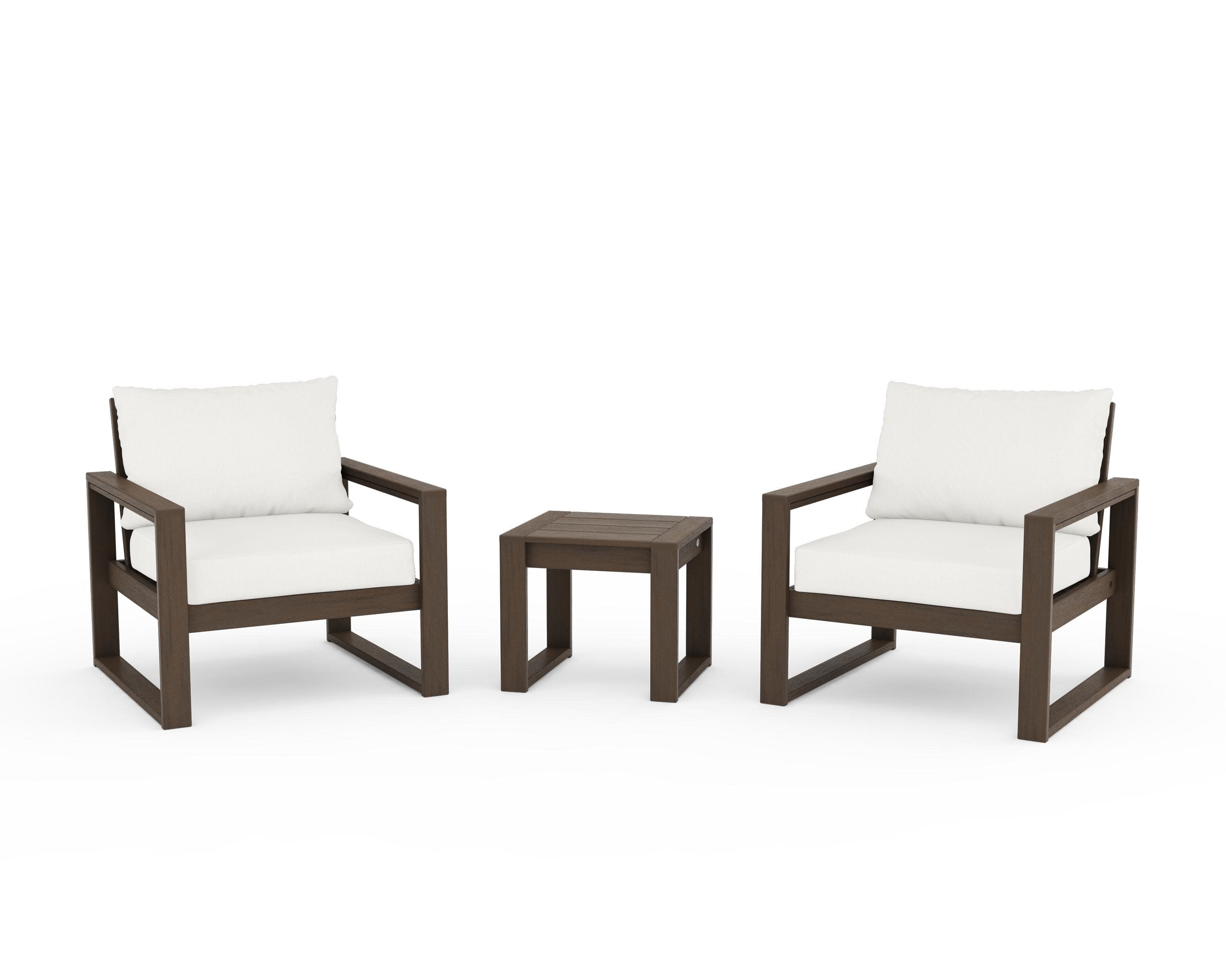 EDGE Sectional 3-Piece Deep Seating Set in Kona / Natural Linen