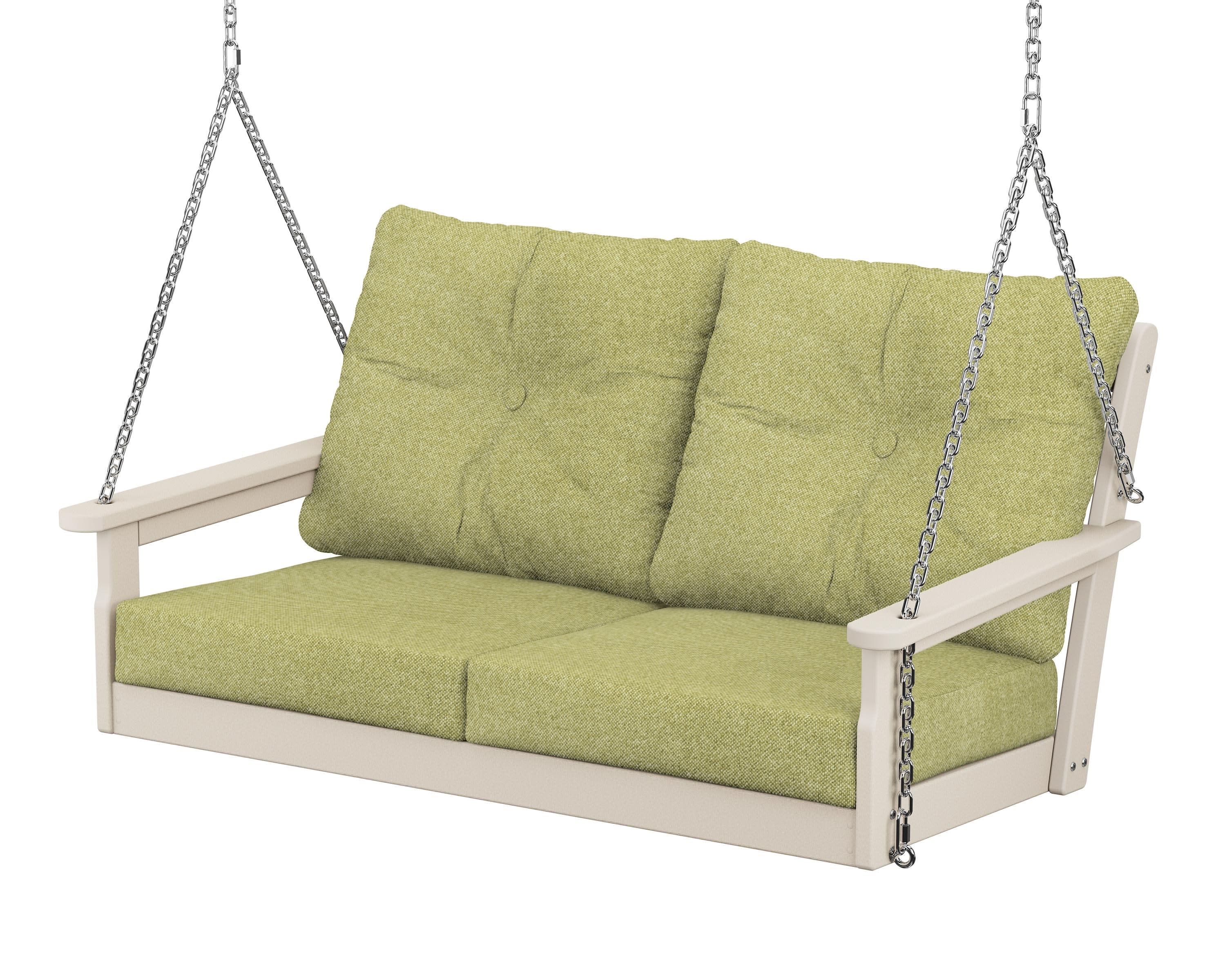 Vineyard Deep Seating Swing in Sand / Chartreuse Boucle