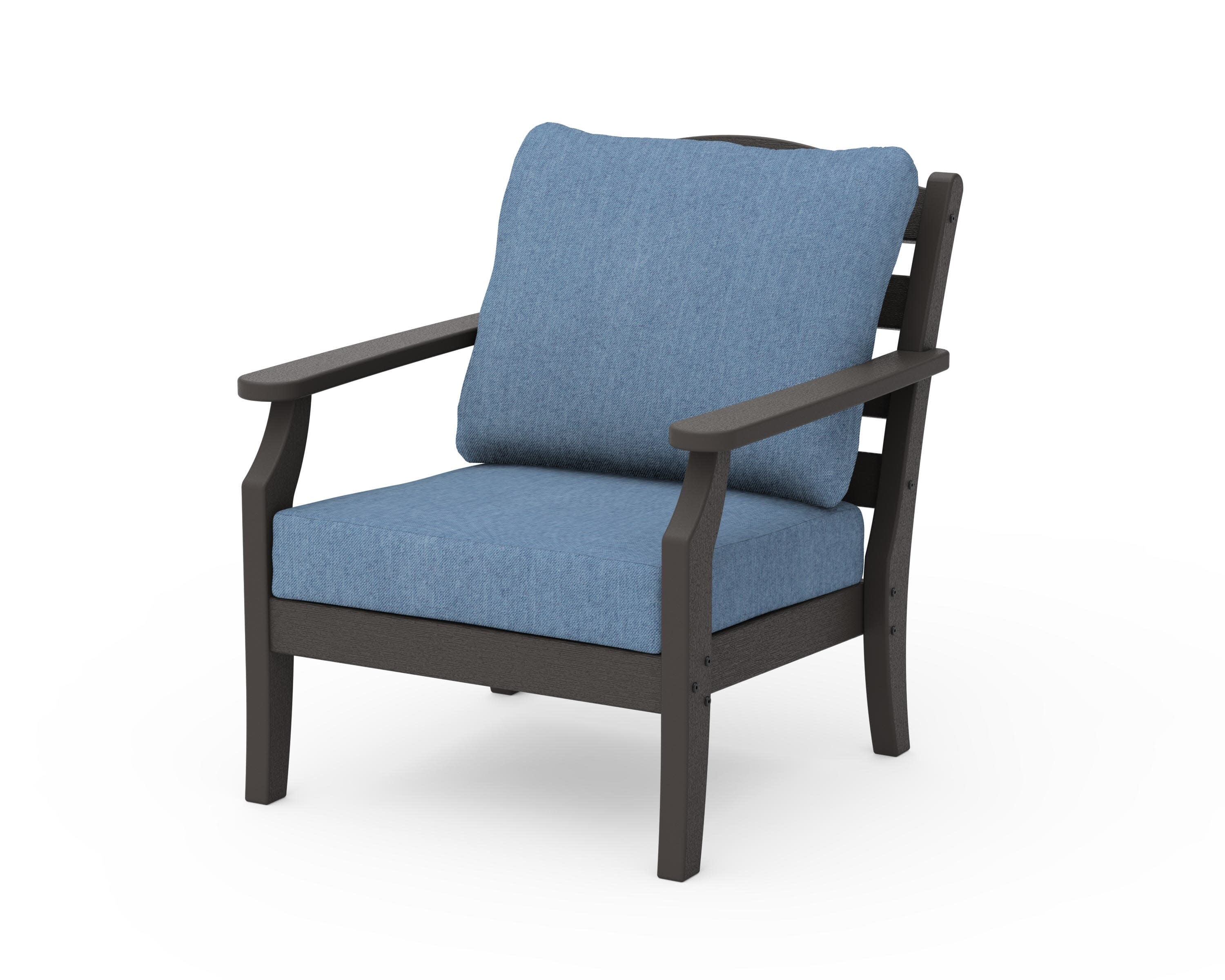Savannah Deep Seating Chair in Vintage Coffee / Sky Blue