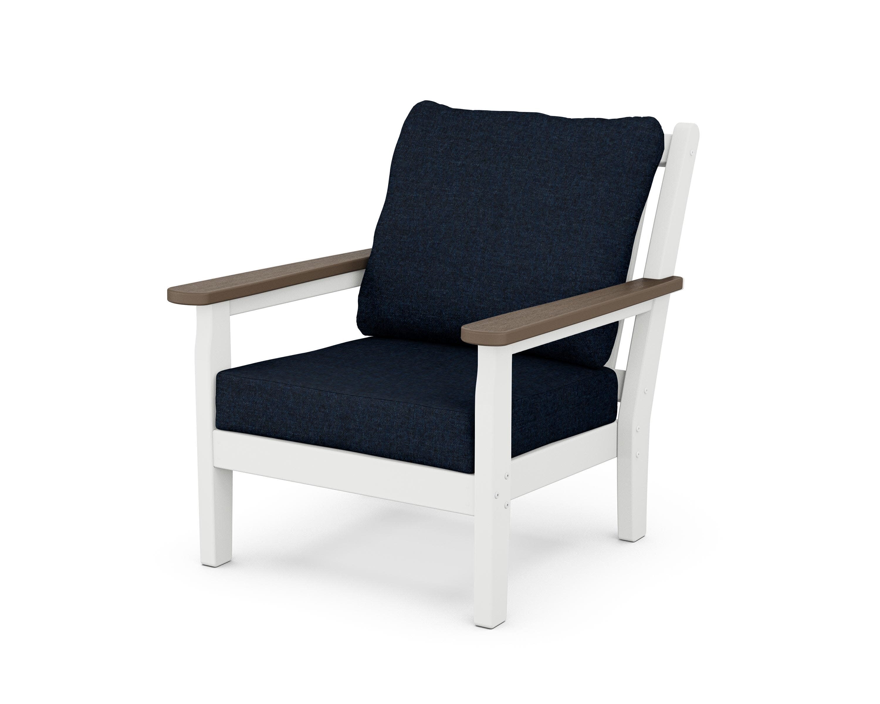 Chippendale Deep Seating Chair in White / Kona / Marine Indigo