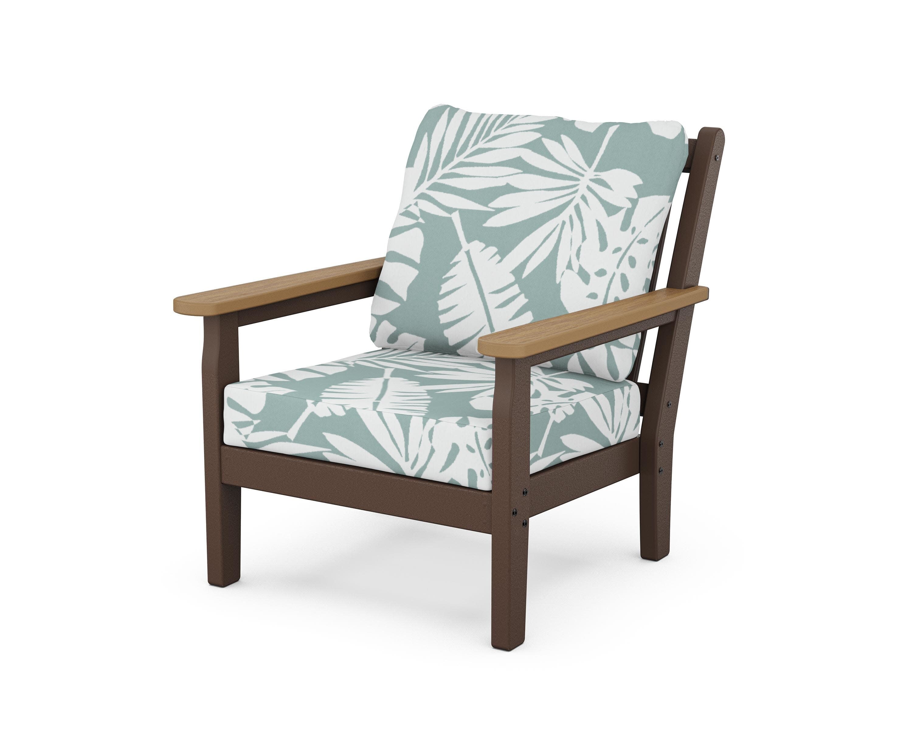 Chippendale Deep Seating Chair in Mahogany / Natural / Leaf Glacier Spa