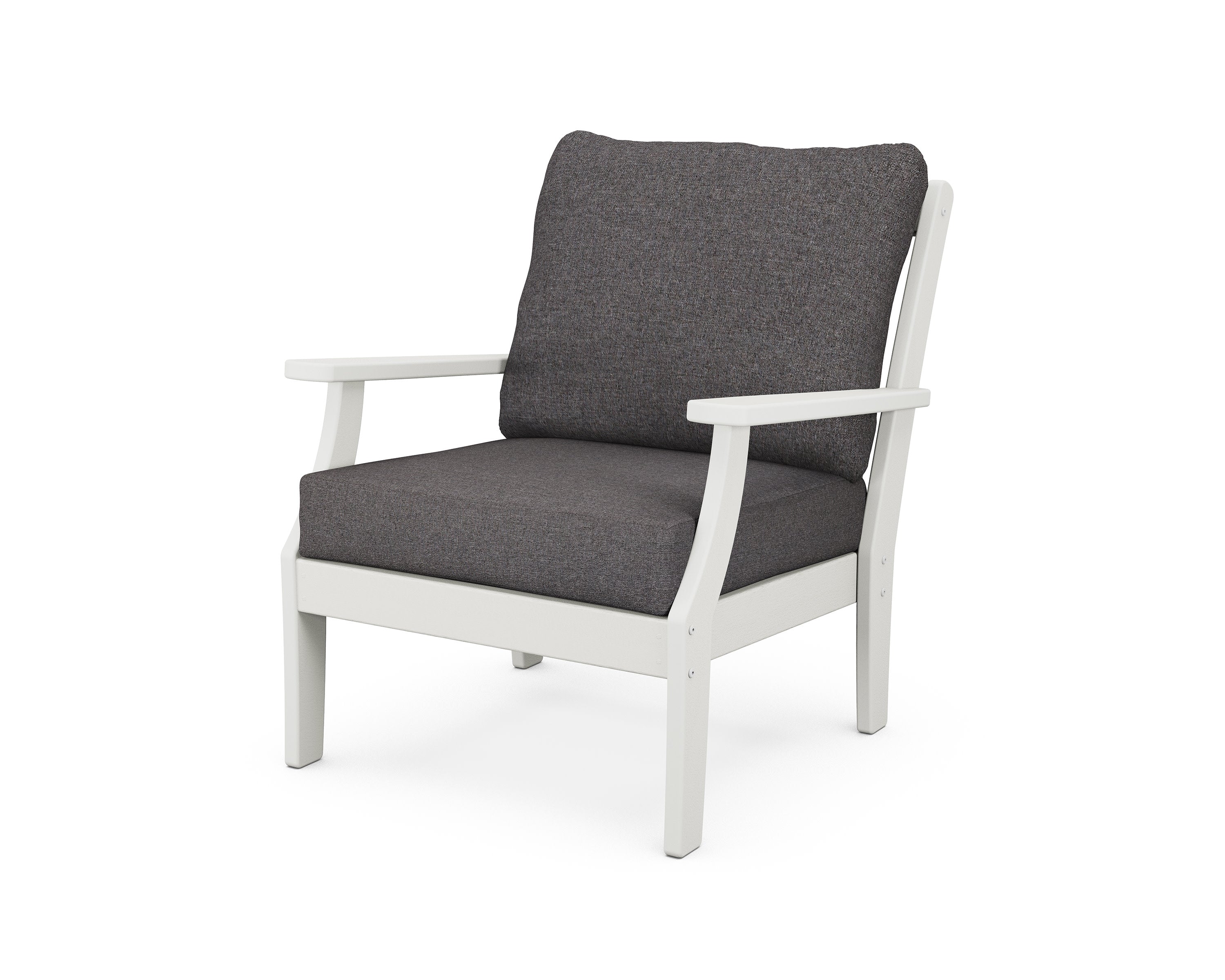 Braxton Deep Seating Chair in Vintage White / Ash Charcoal