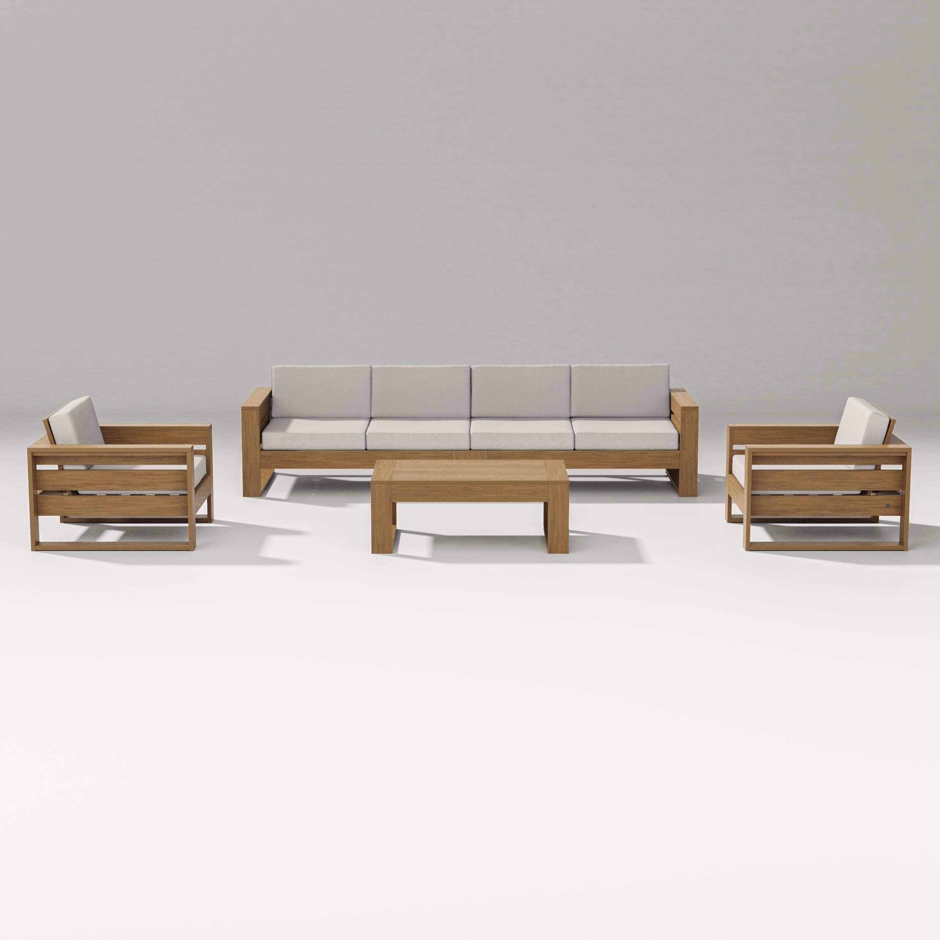 Latitude 5-Piece Lounge Sofa Set in Natural / Dune Burlap