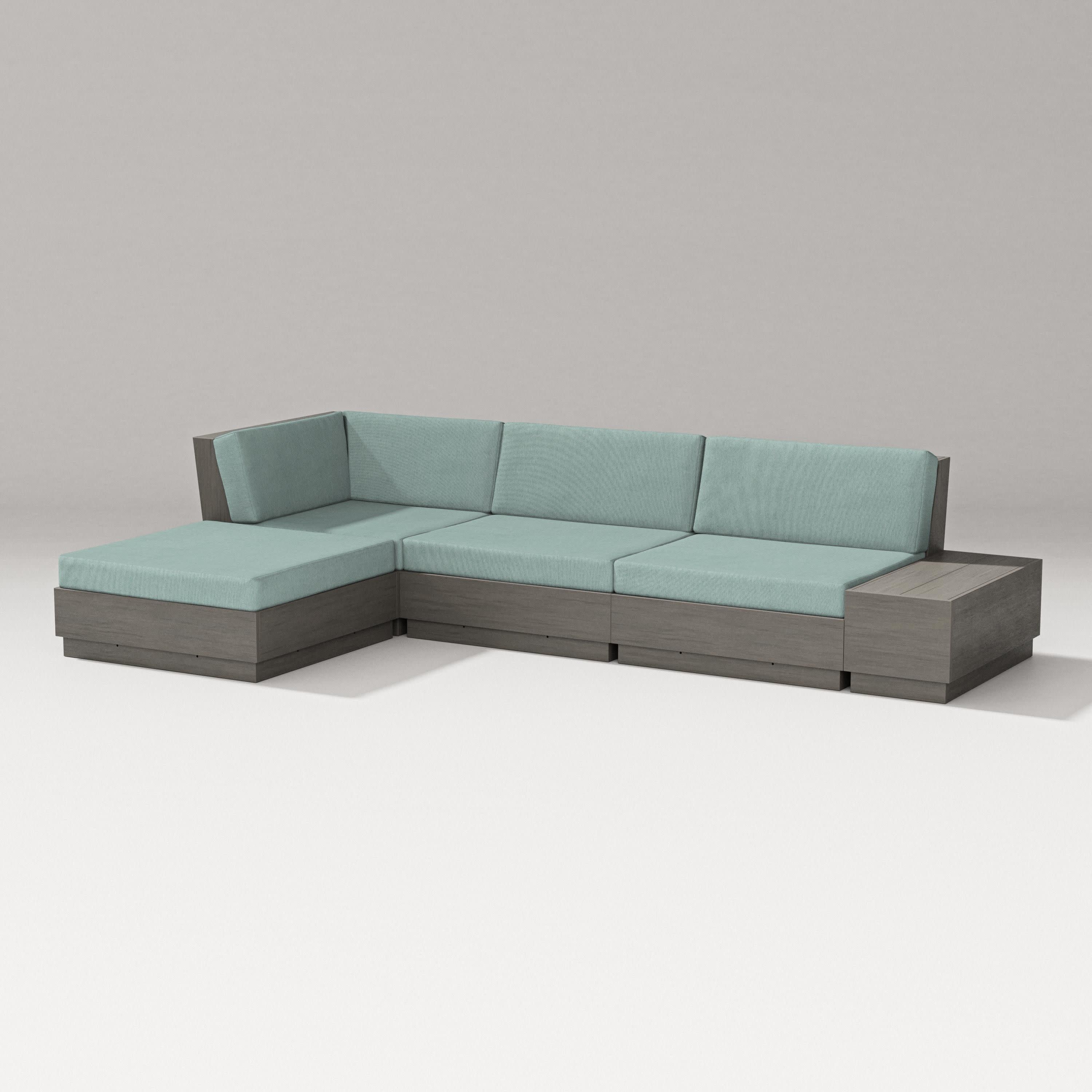 Elevate Chaise Sectional in Driftwood / Glacier Spa