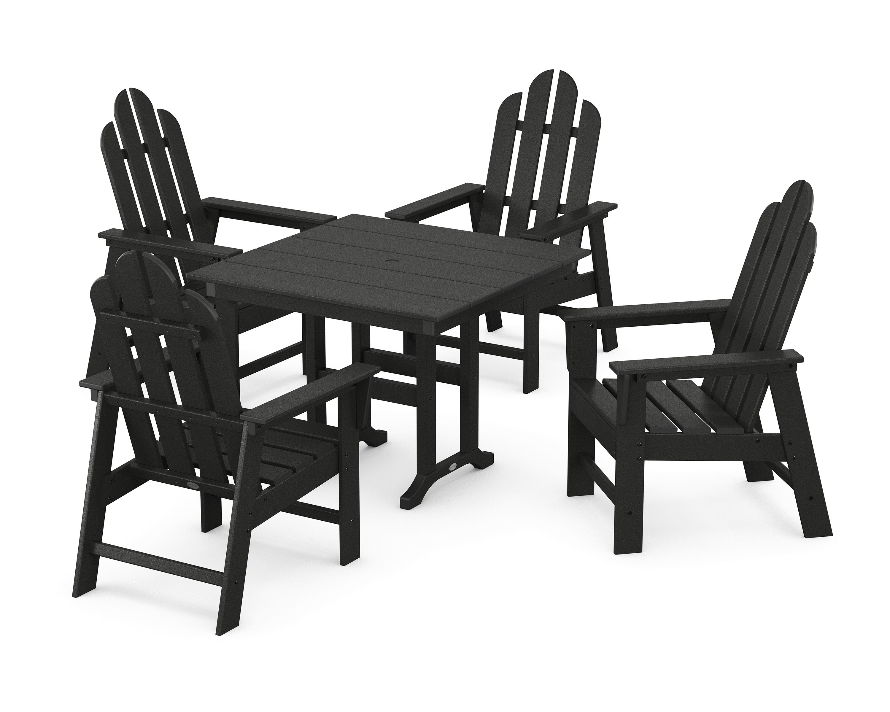 Long Island 5-Piece Farmhouse Dining Set in Black
