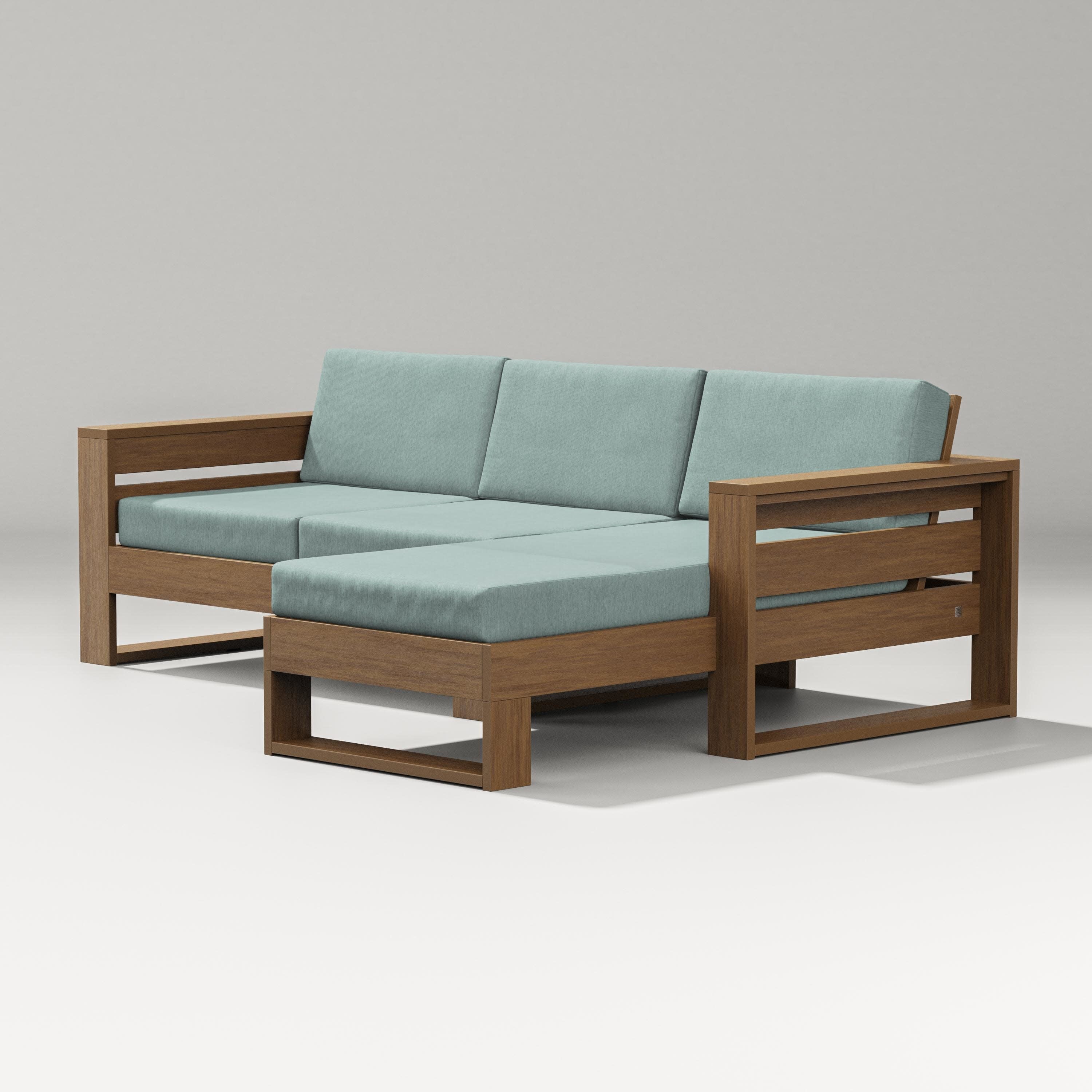 Latitude Right Chaise Sectional in Natural / Glacier Spa