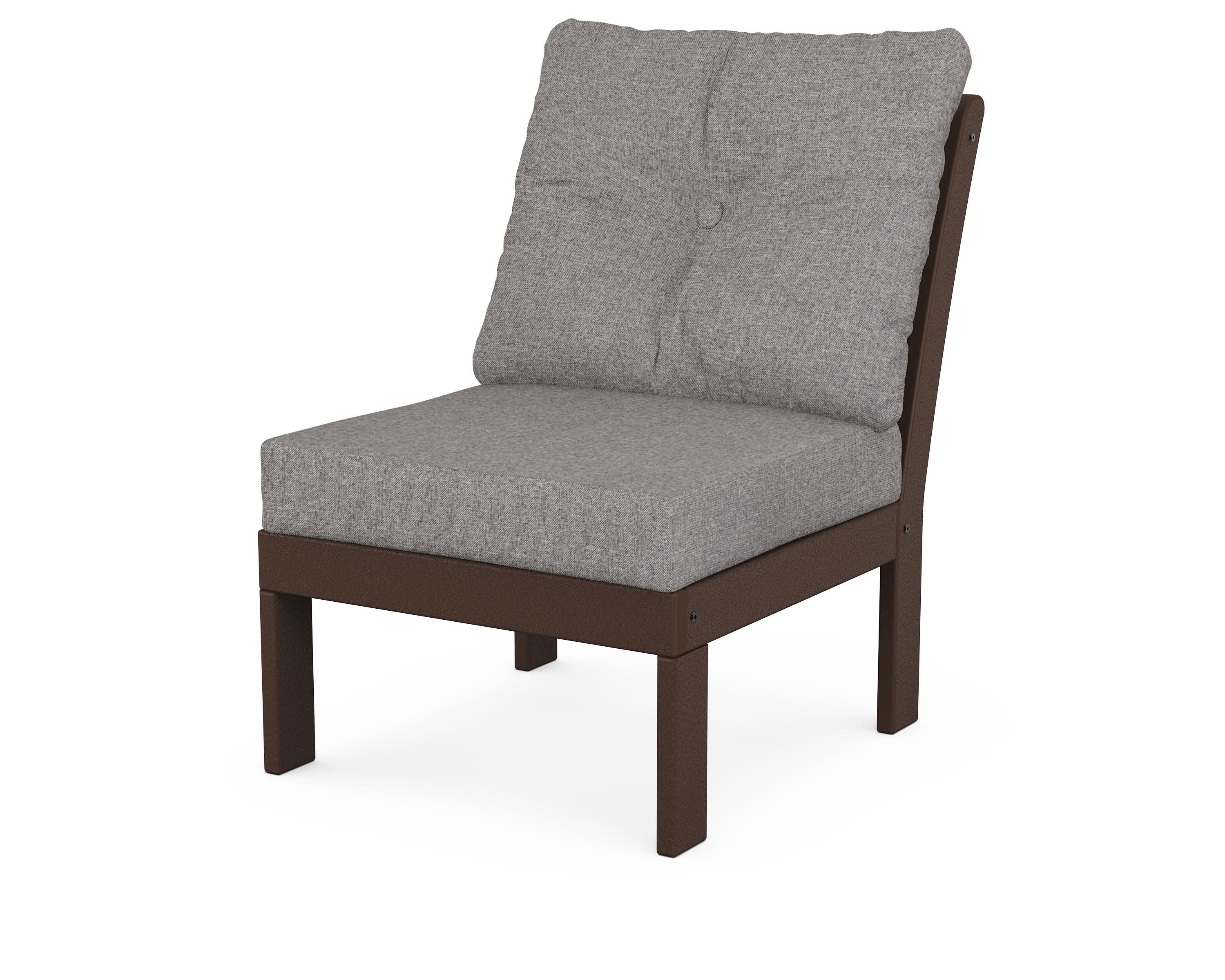 Vineyard Modular Armless Chair in Mahogany / Grey Mist