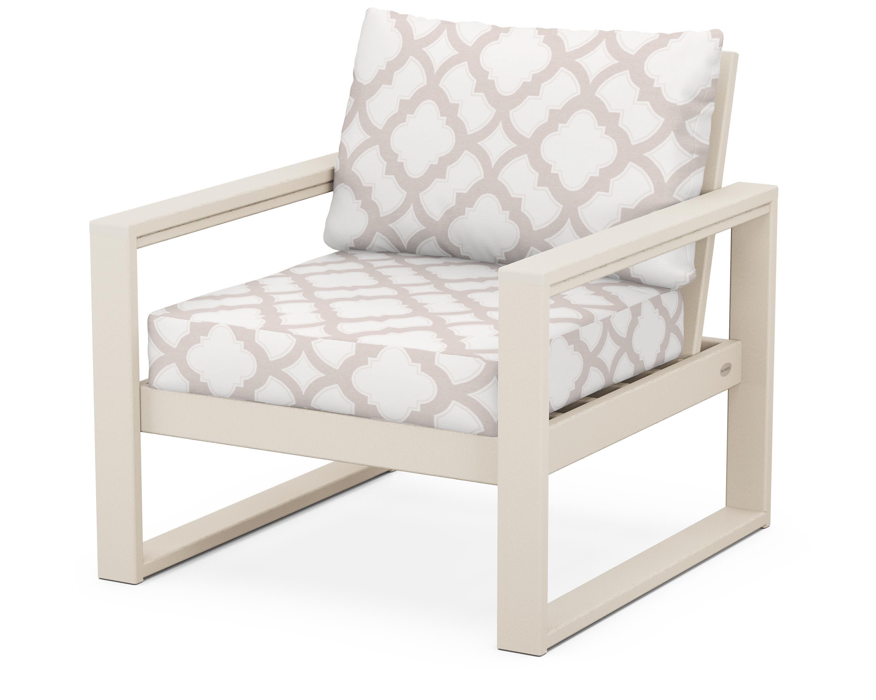 EDGE Club Chair in Sand / Trellis Dune Burlap