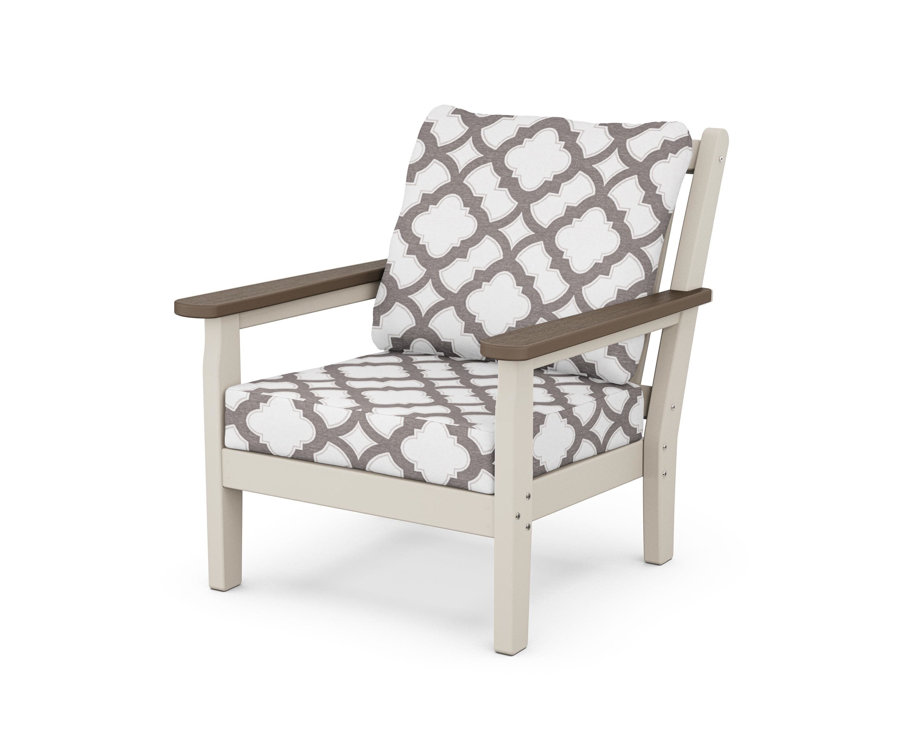 Chippendale Deep Seating Chair in Sand / Kona / Trellis Grey Mist