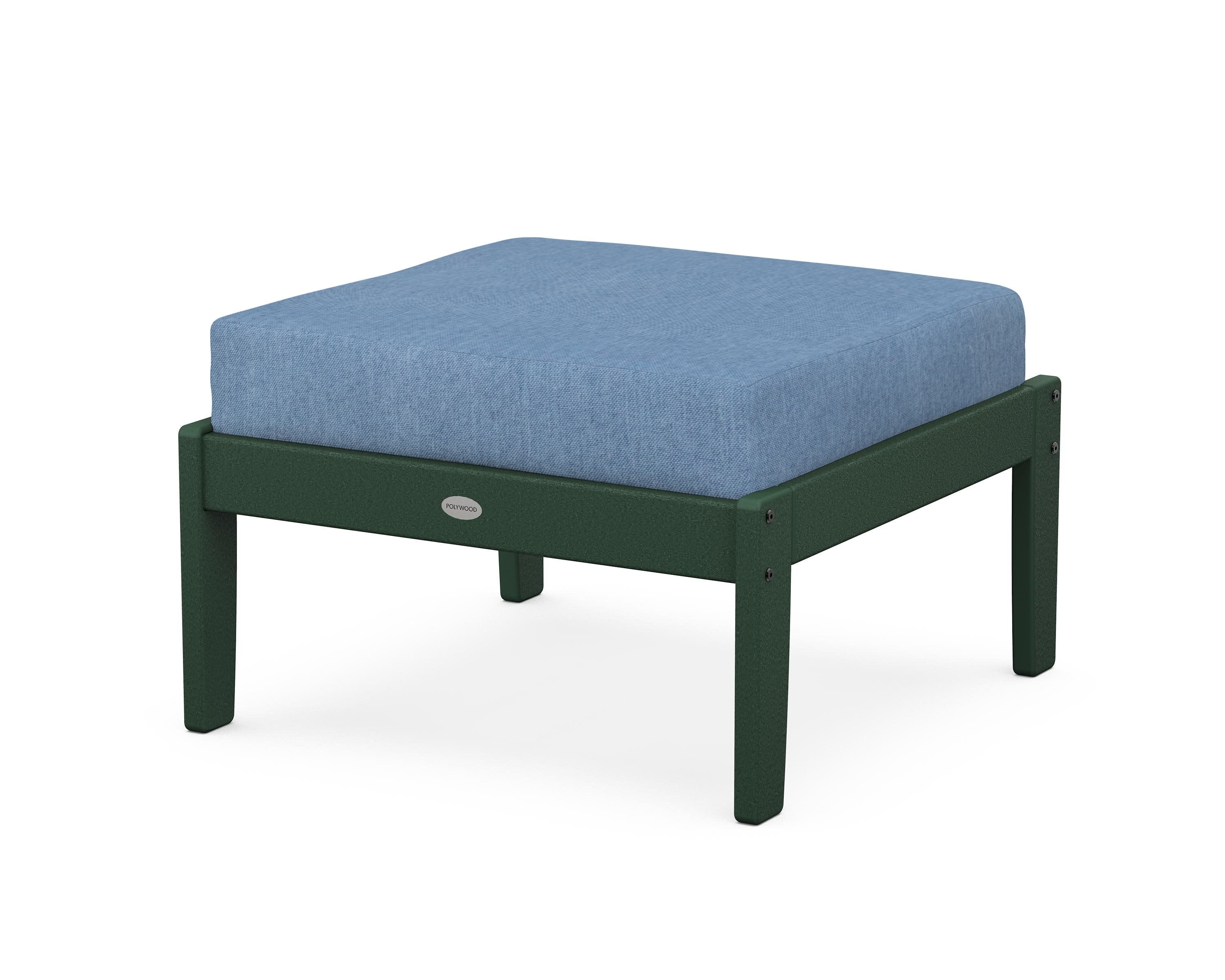 Braxton Deep Seating Ottoman in Green / Sky Blue