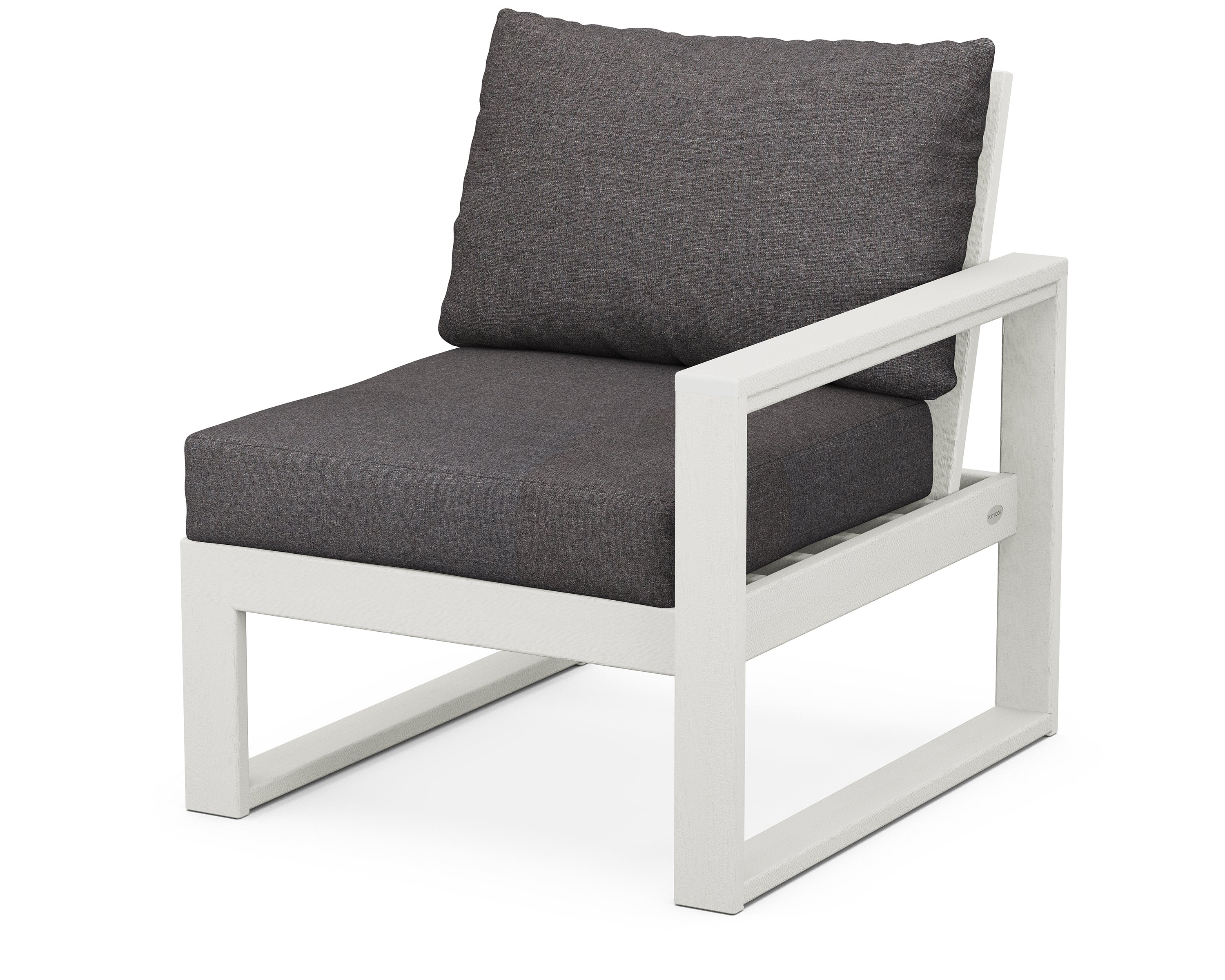 EDGE Modular Right Arm Chair in Vintage White / Ash Charcoal