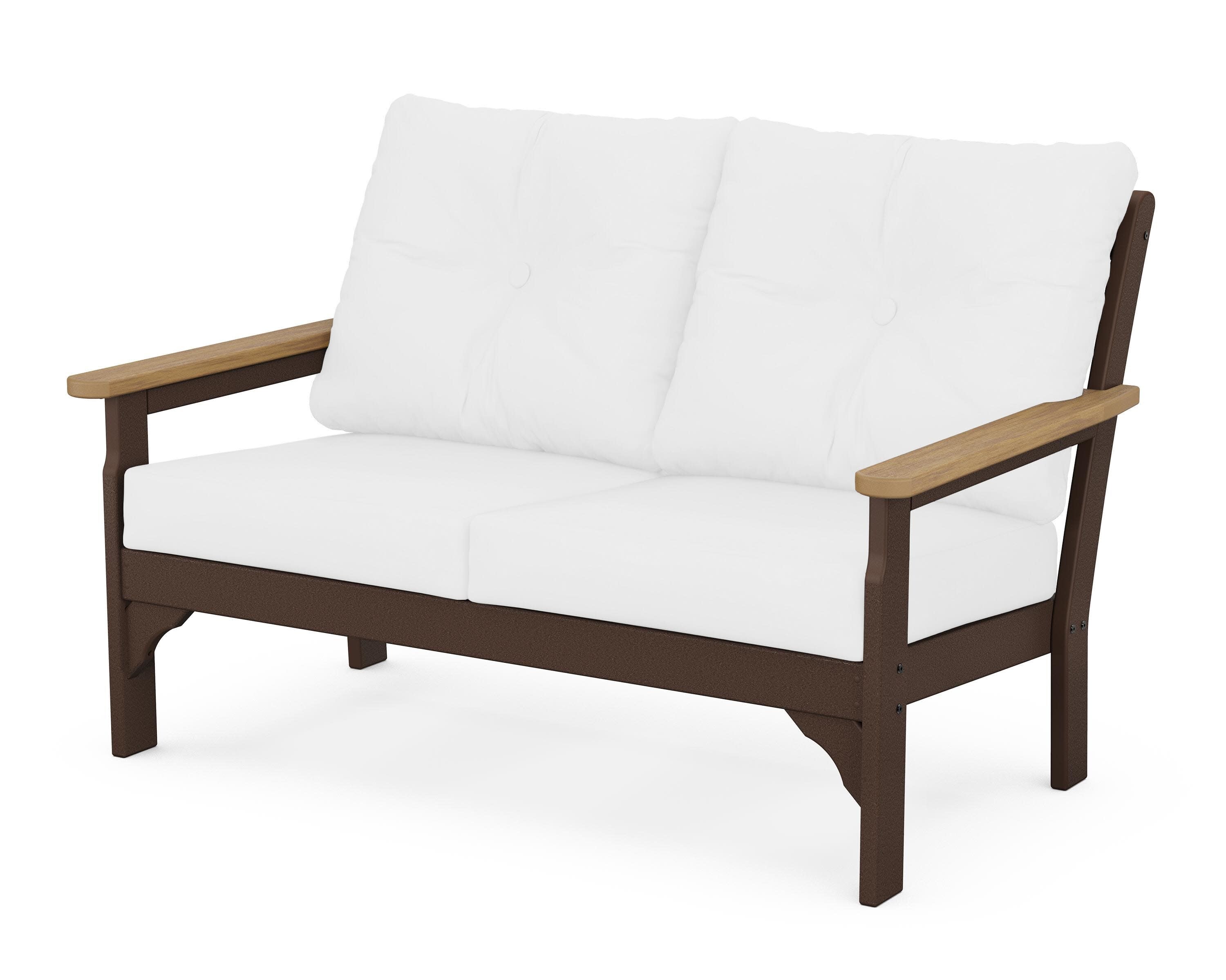 Vineyard Deep Seating Loveseat in Mahogany / Natural / Natural