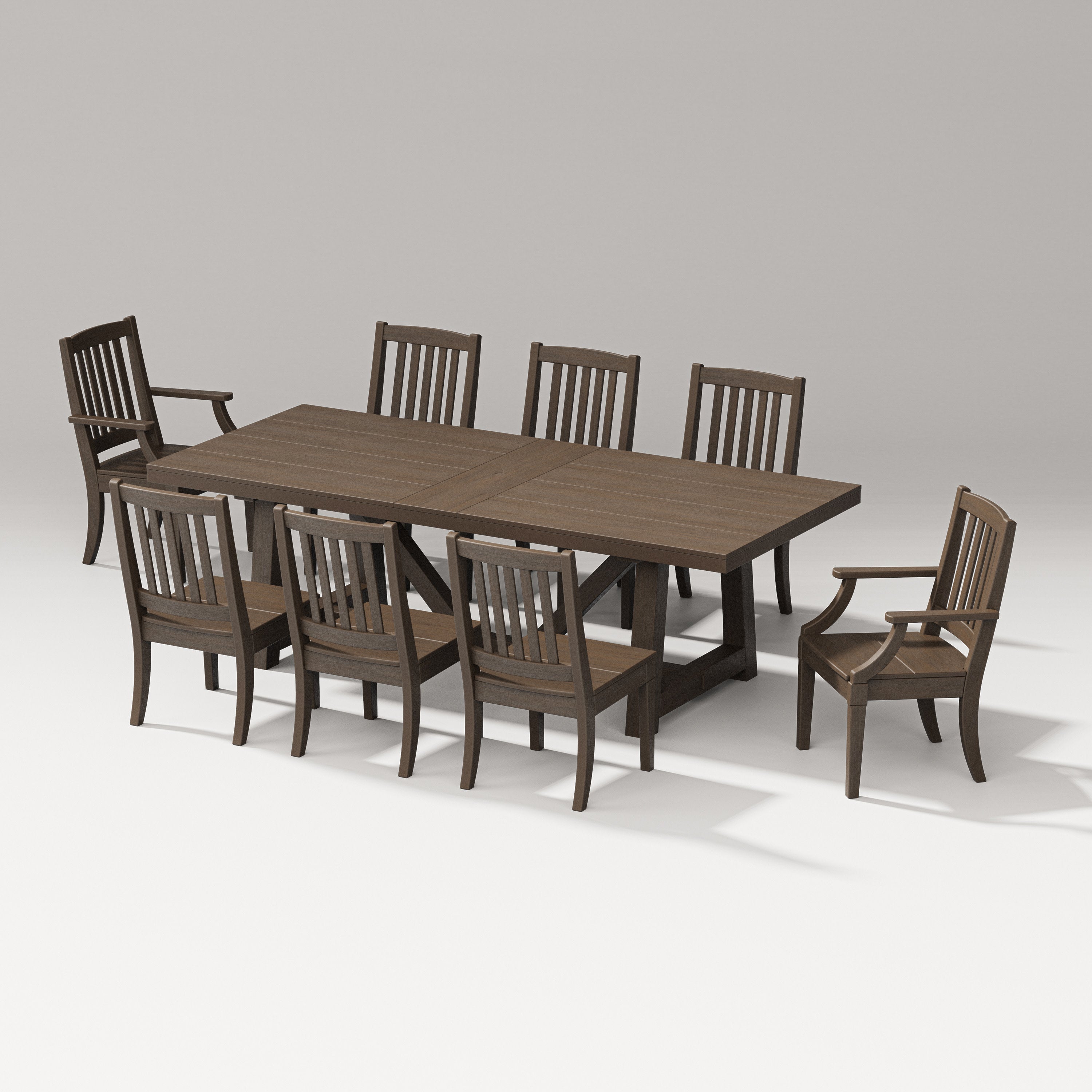 Estate 9-Piece A-Frame Table Dining Set in Kona