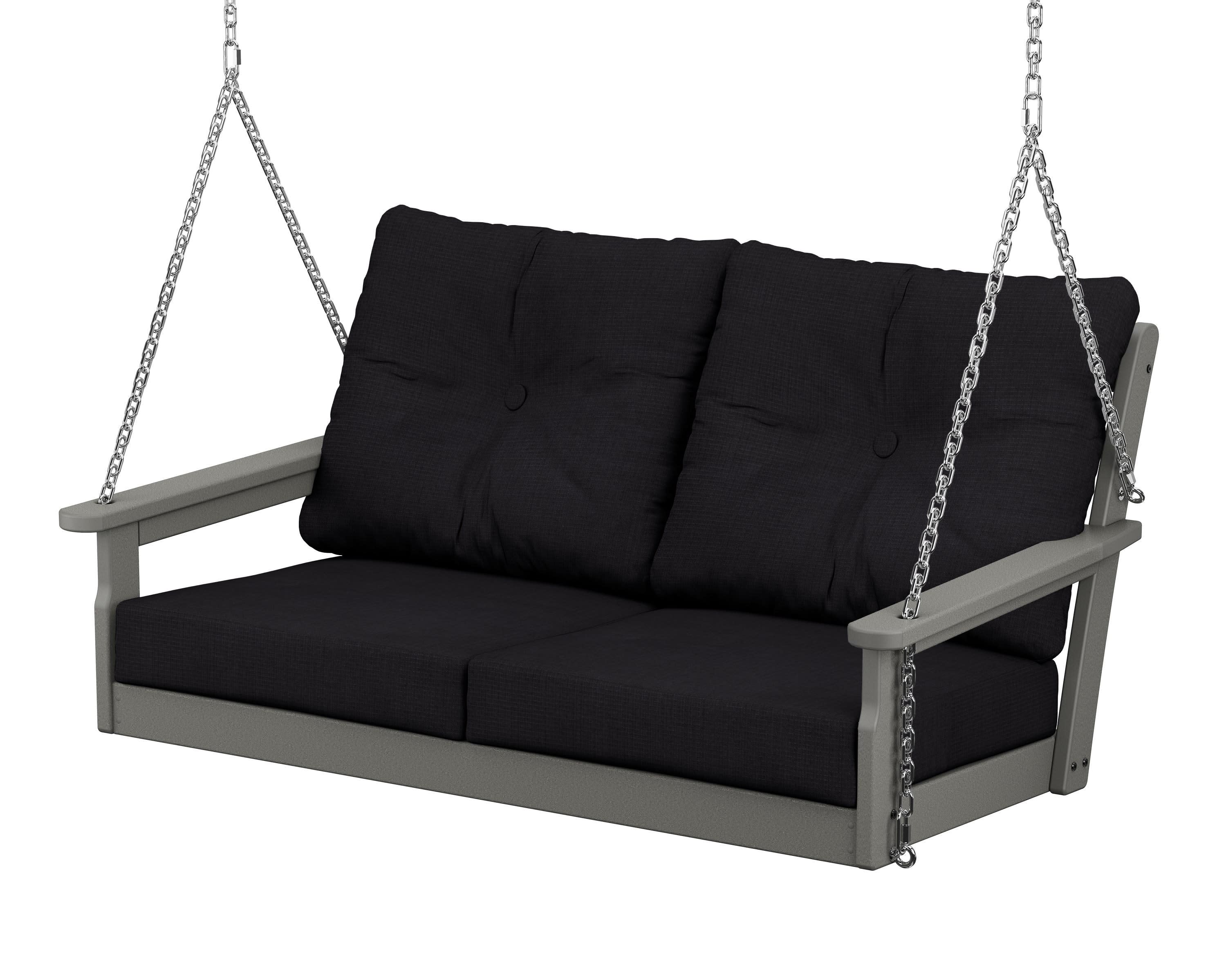Vineyard Deep Seating Swing in Slate Grey / Midnight Linen