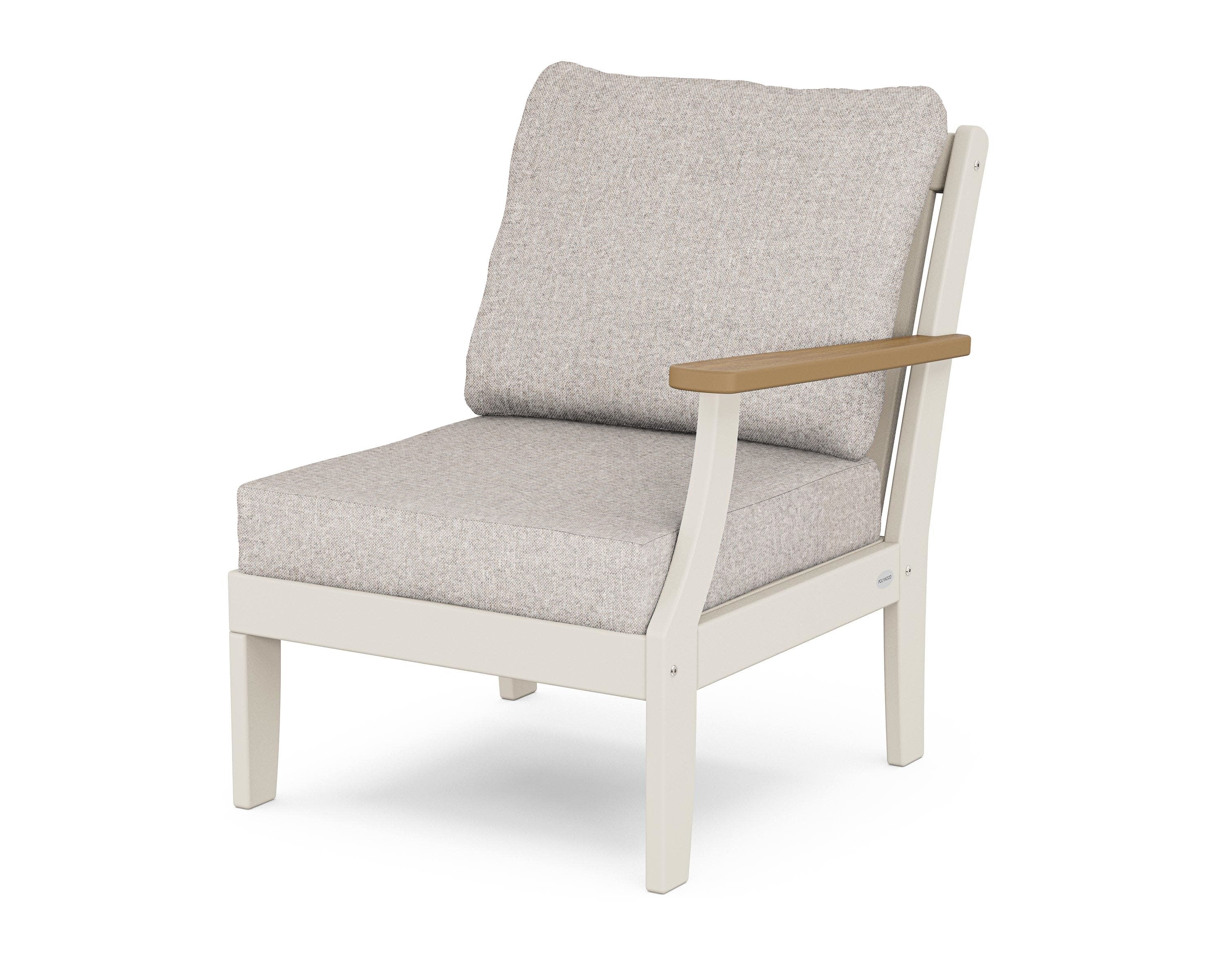 Braxton Modular Right Arm Chair in Sand / Natural / Weathered Tweed
