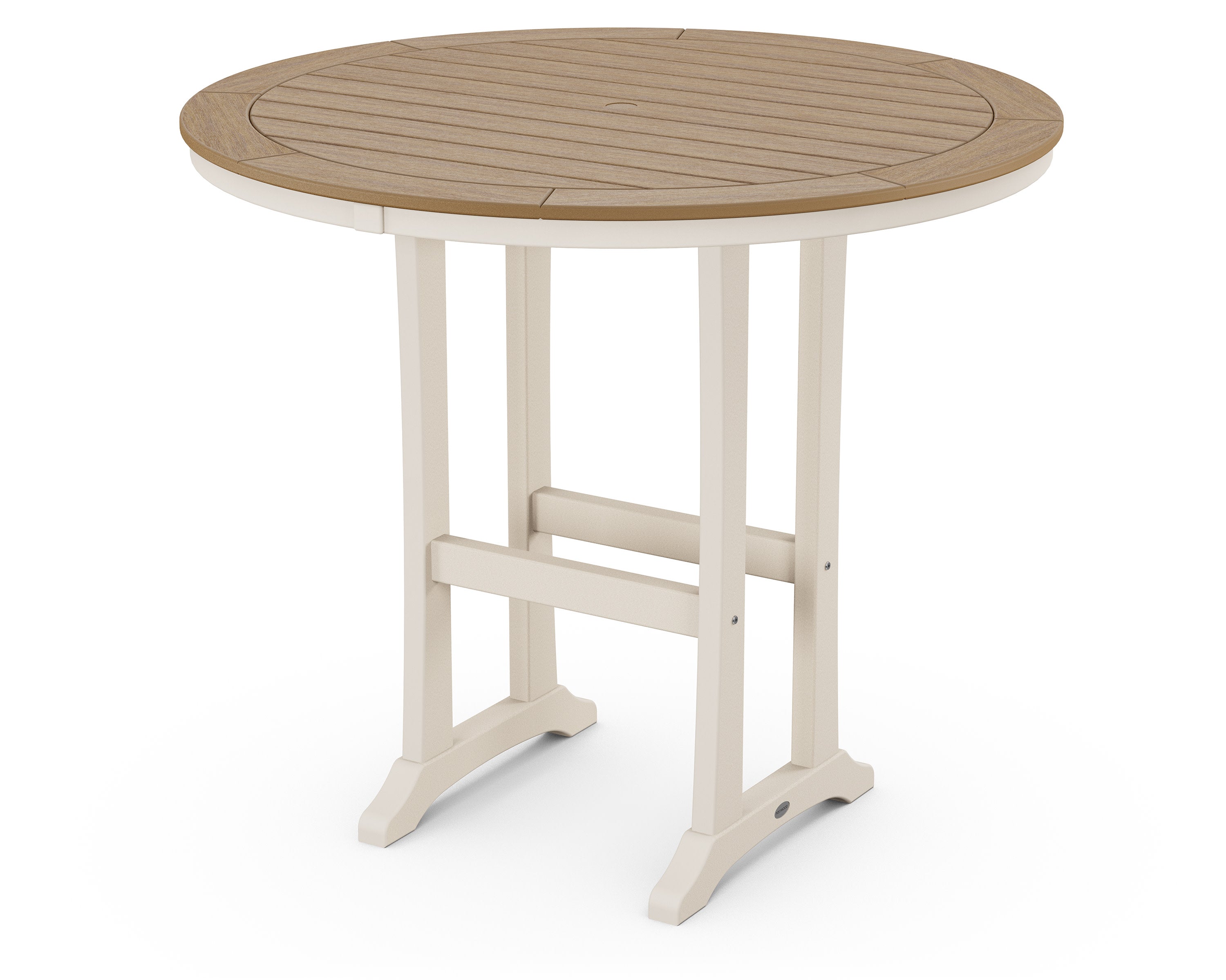 Nautical Trestle 48" Round Bar Table in Sand / Natural