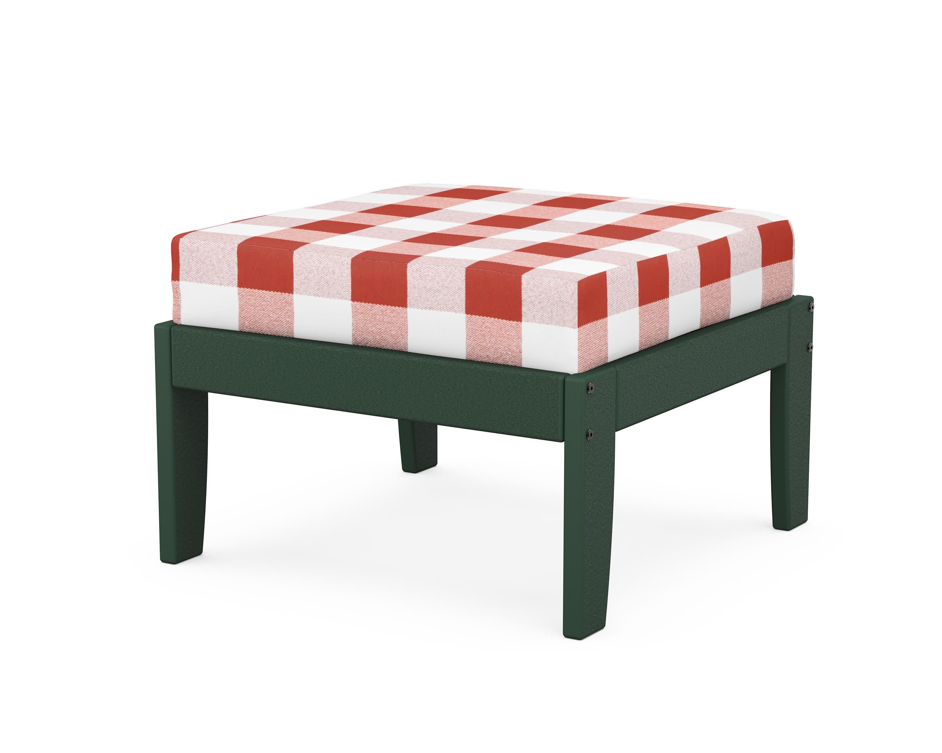 Modular Ottoman - Classic in Green / Buffalo Plaid Crimson