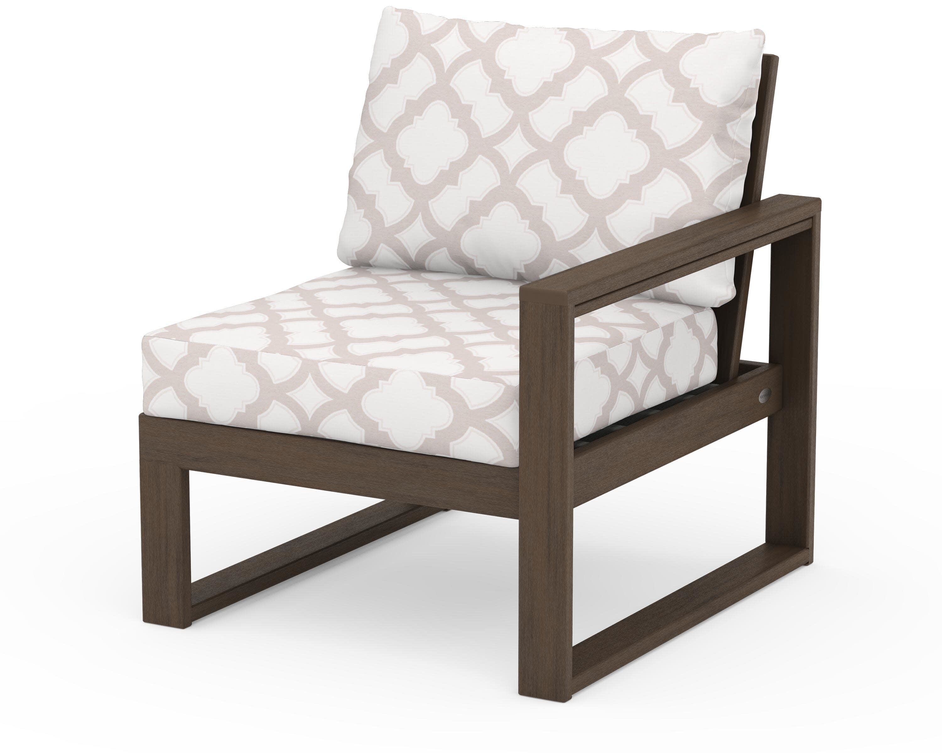 EDGE Modular Right Arm Chair in Kona / Trellis Dune Burlap