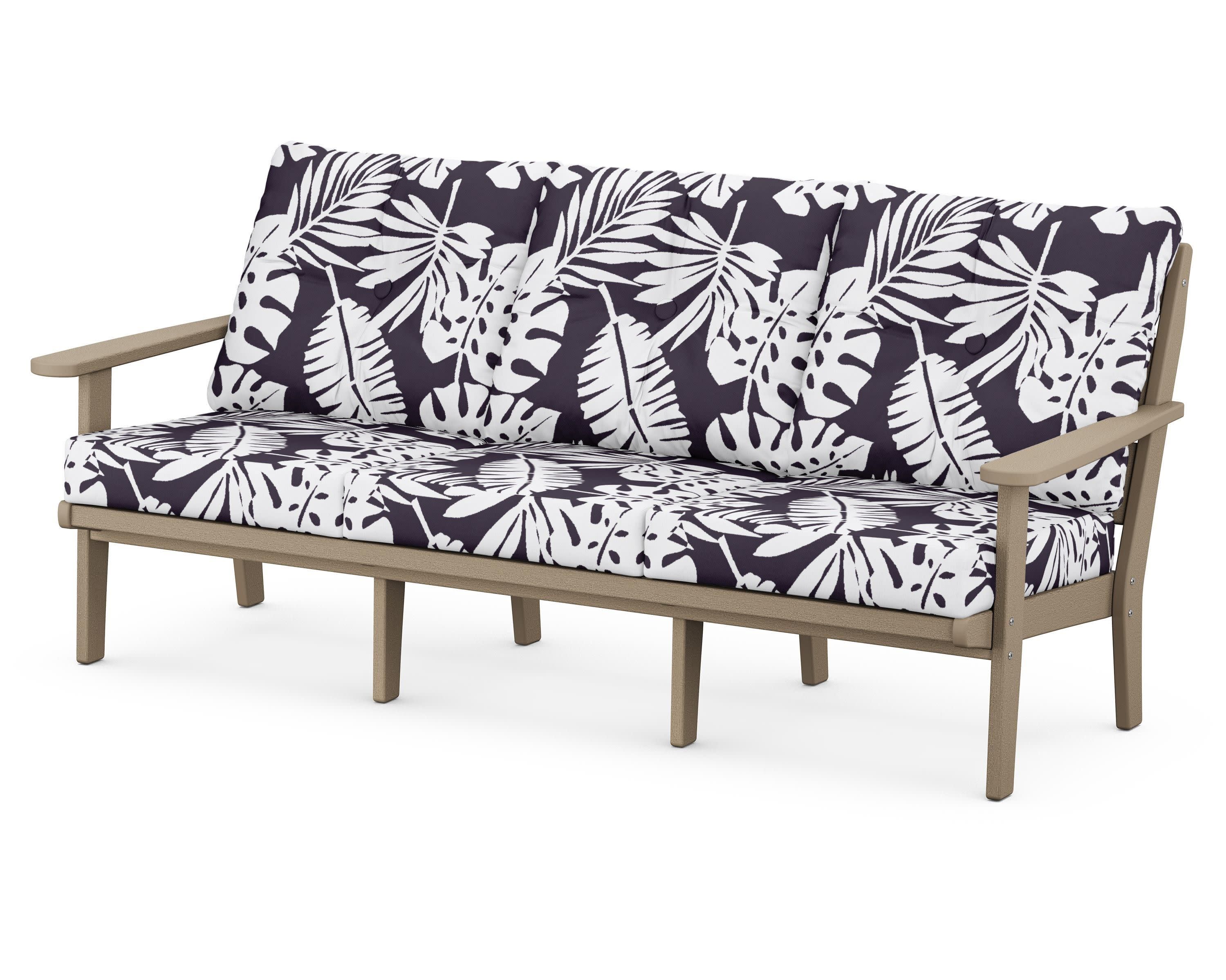 Lakeside Deep Seating Sofa in Vintage Sahara / Leaf Navy