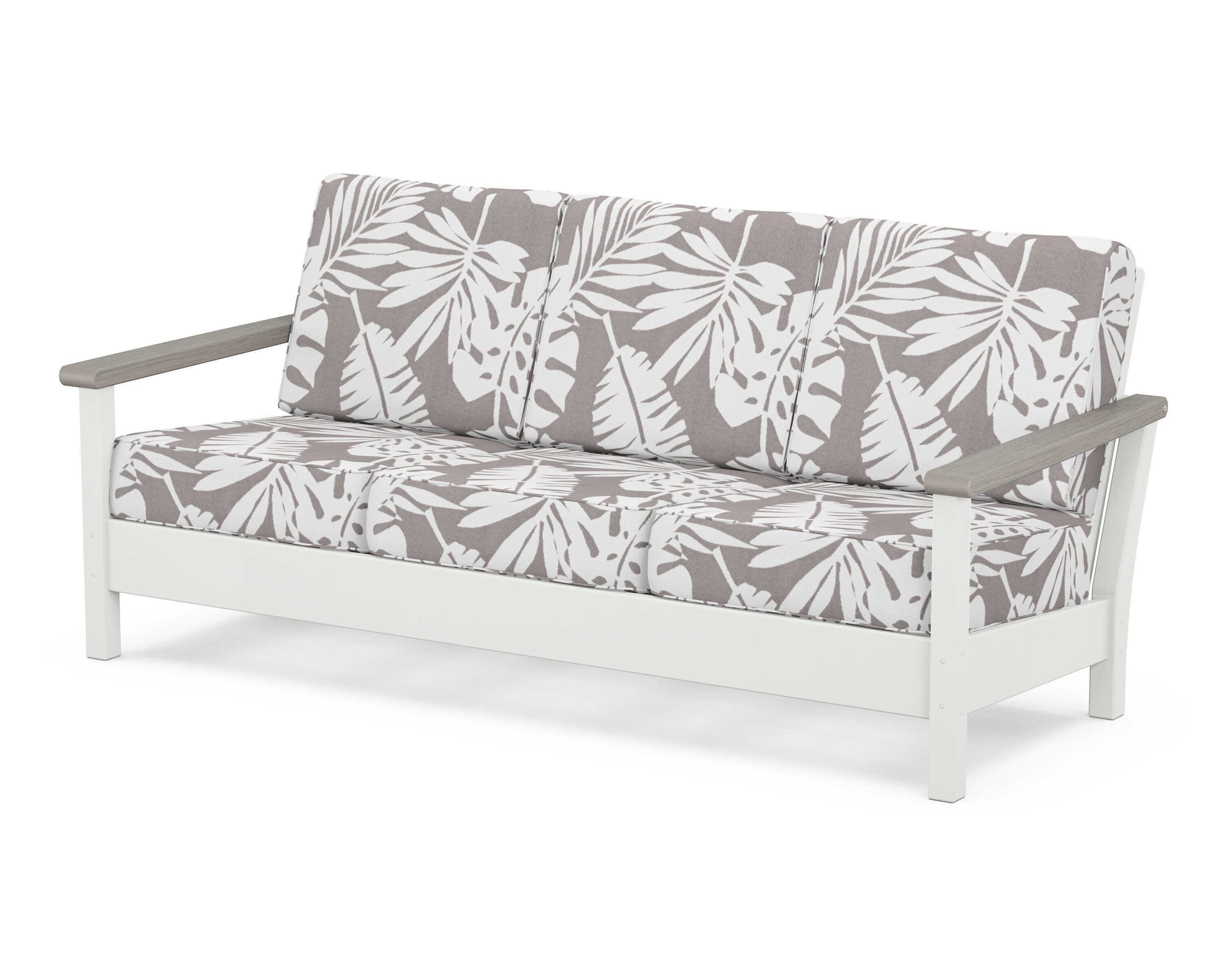 Harbour Deep Seating Sofa in White / Driftwood / Leaf Grey Mist