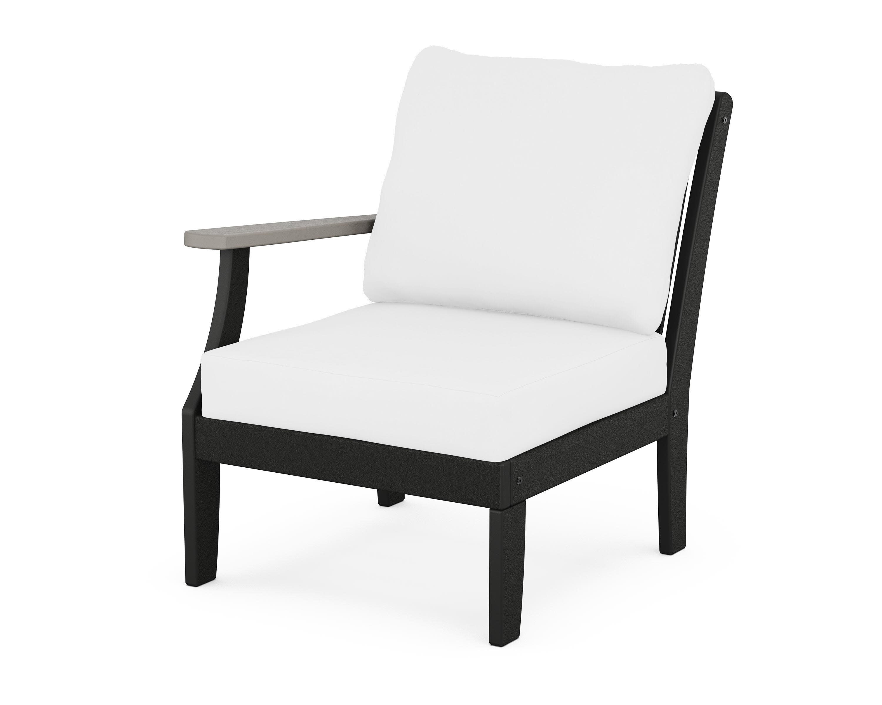 Braxton Modular Left Arm Chair in Black / Driftwood / Natural