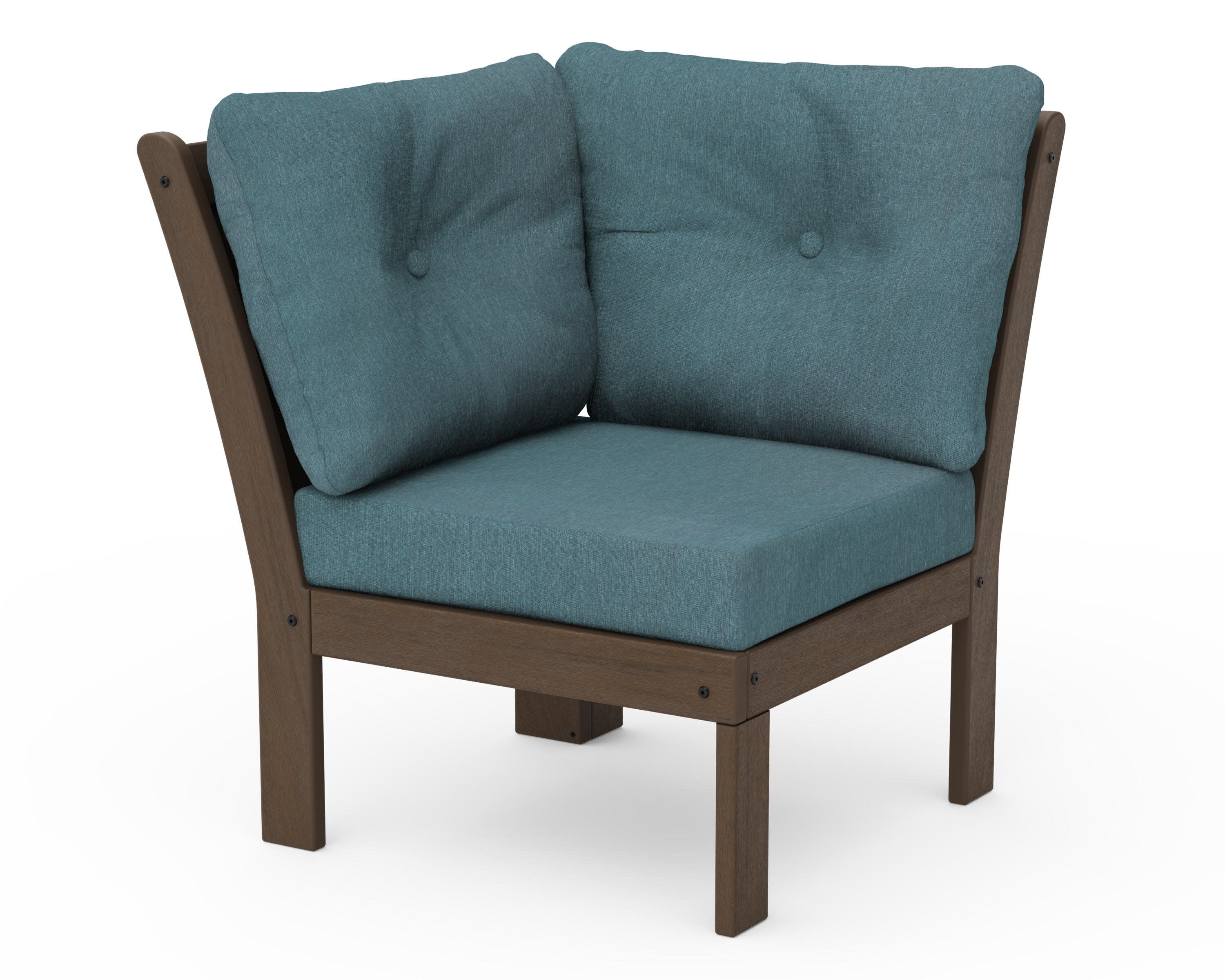 Vineyard Modular Corner Chair in Kona / Ocean Teal