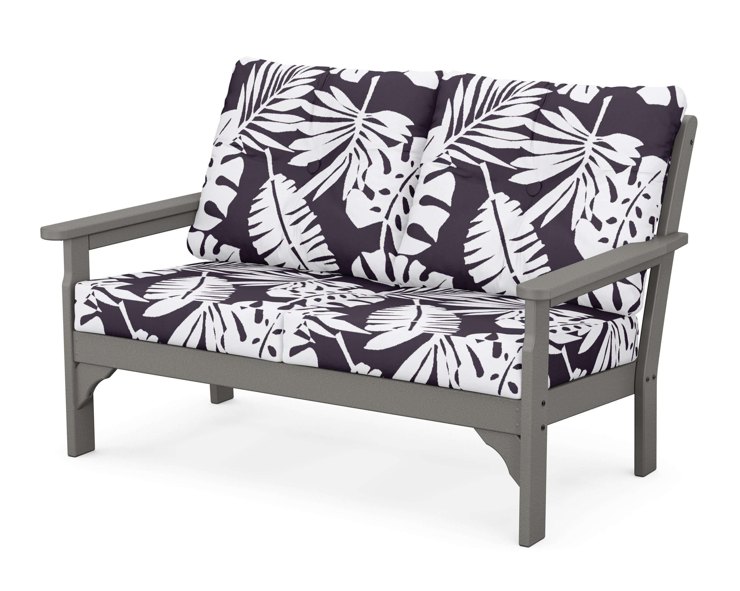 Vineyard Deep Seating Loveseat in Slate Grey / Leaf Navy