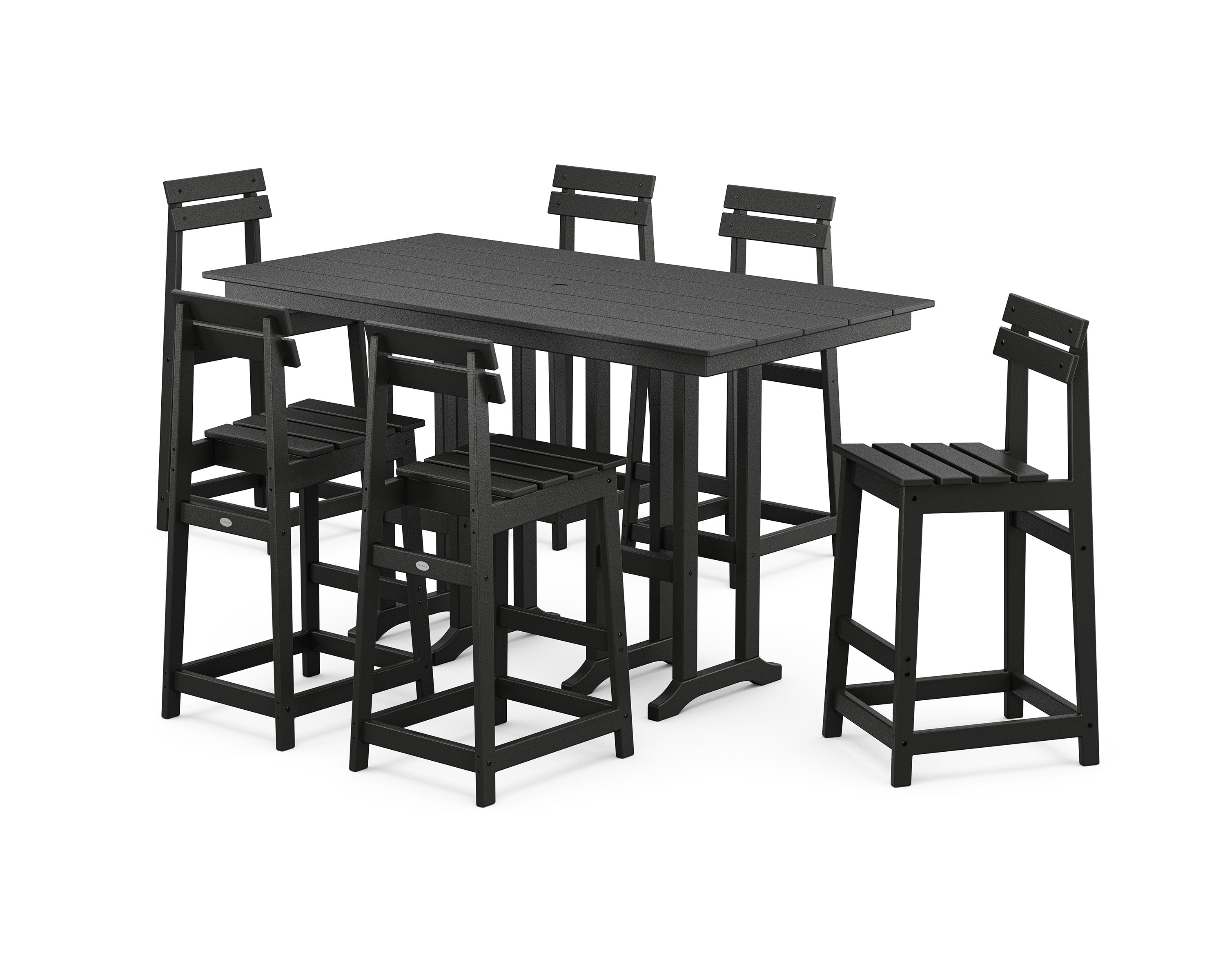 Modern Studio Plaza Bar Chair 7-Piece Set in Black