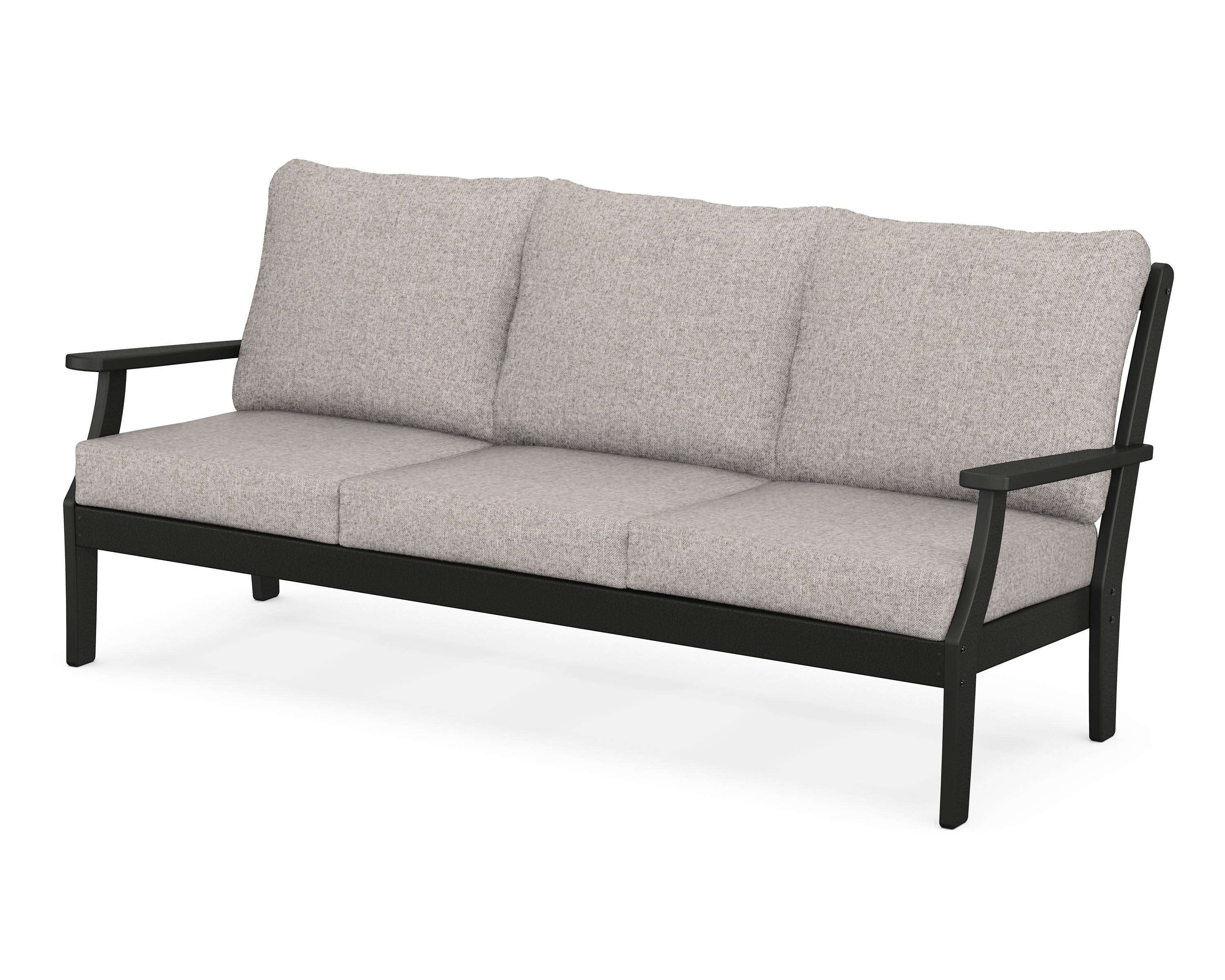 Braxton Deep Seating Sofa in Black / Weathered Tweed