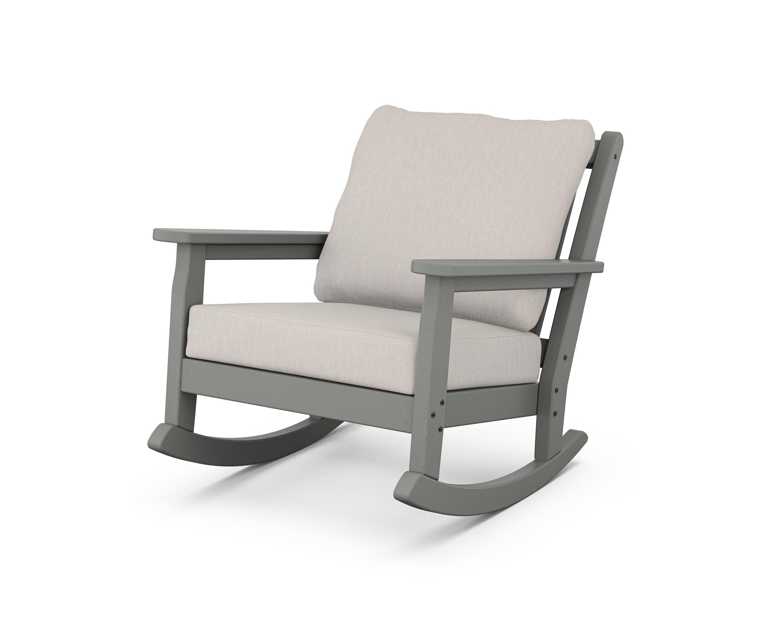 Chippendale Deep Seating Rocking Chair in Slate Grey / Cast Ash