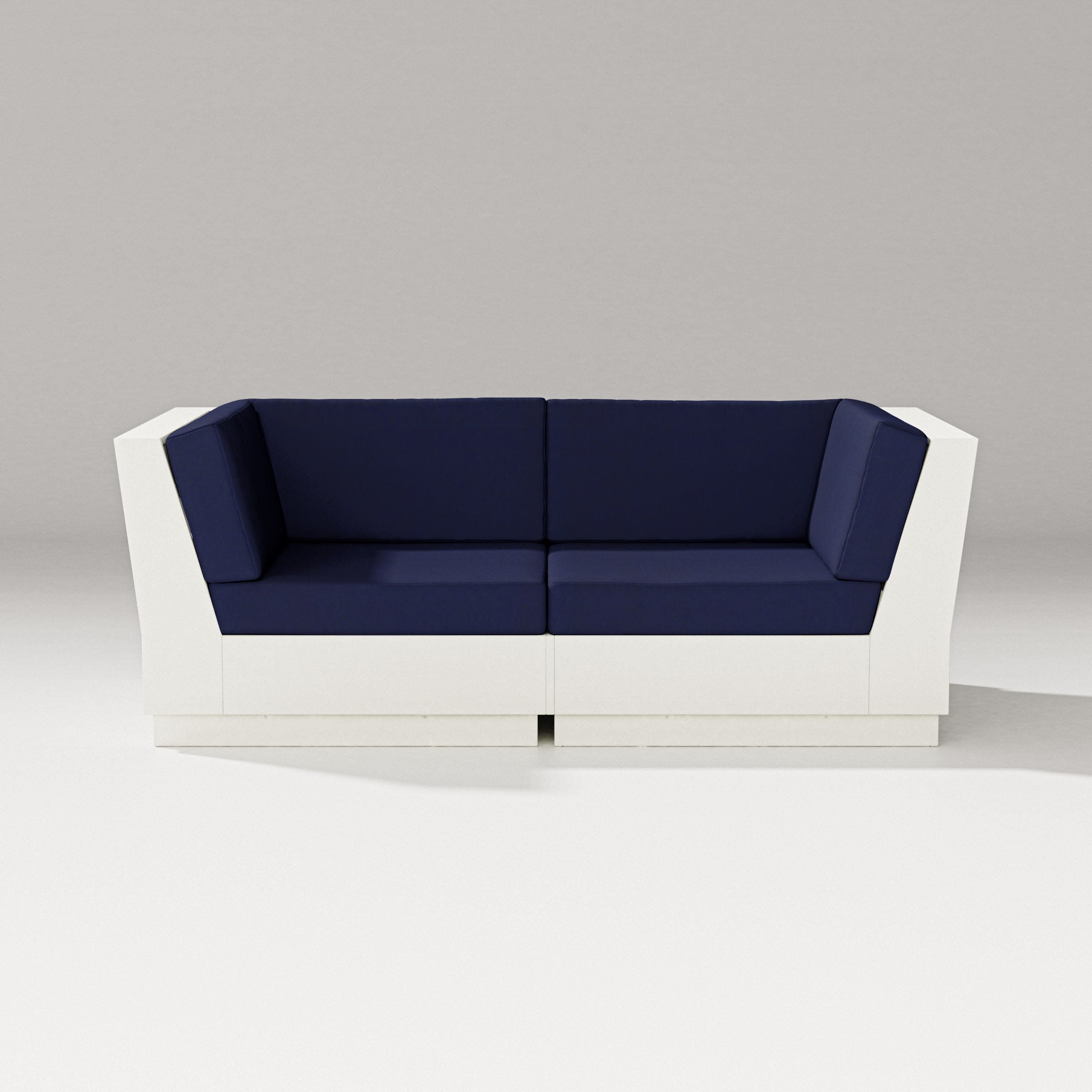 Elevate Loveseat Sectional in Vintage White / Navy