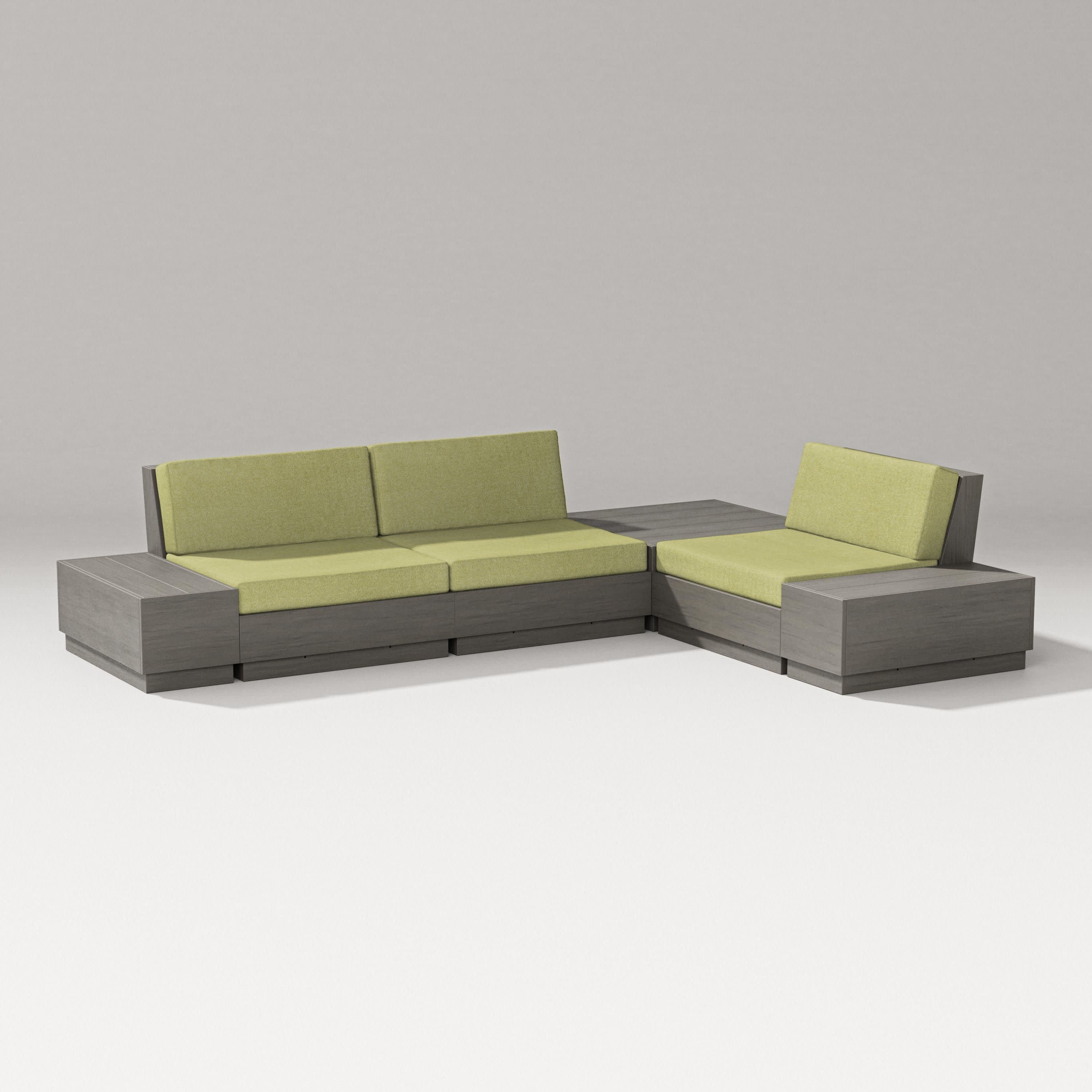 Elevate 6-Piece Corner Sectional in Driftwood / Chartreuse Boucle