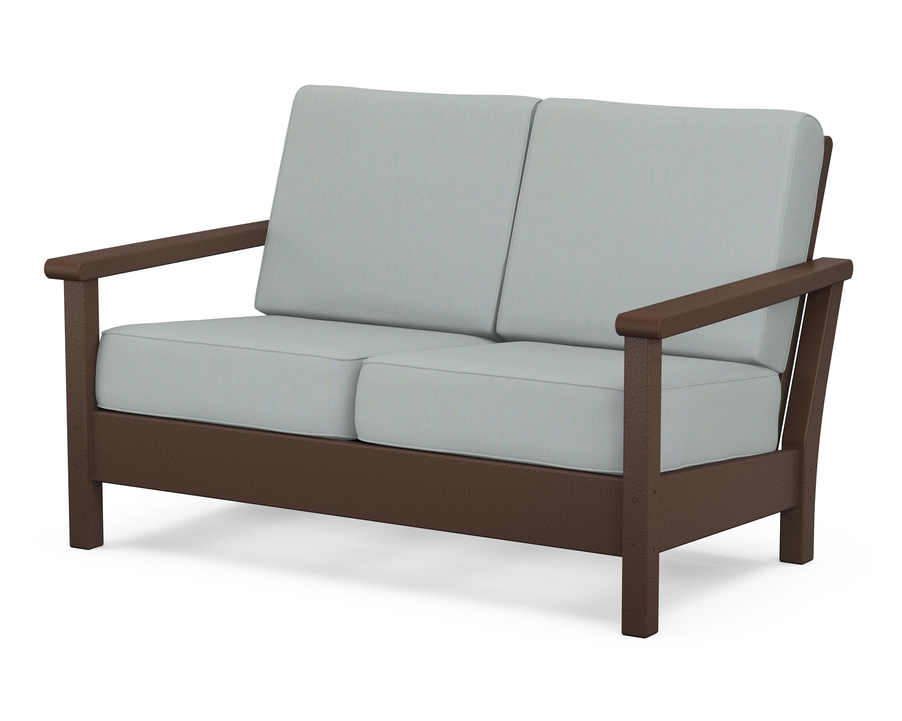 Harbour Deep Seating Loveseat in Mahogany / Spa