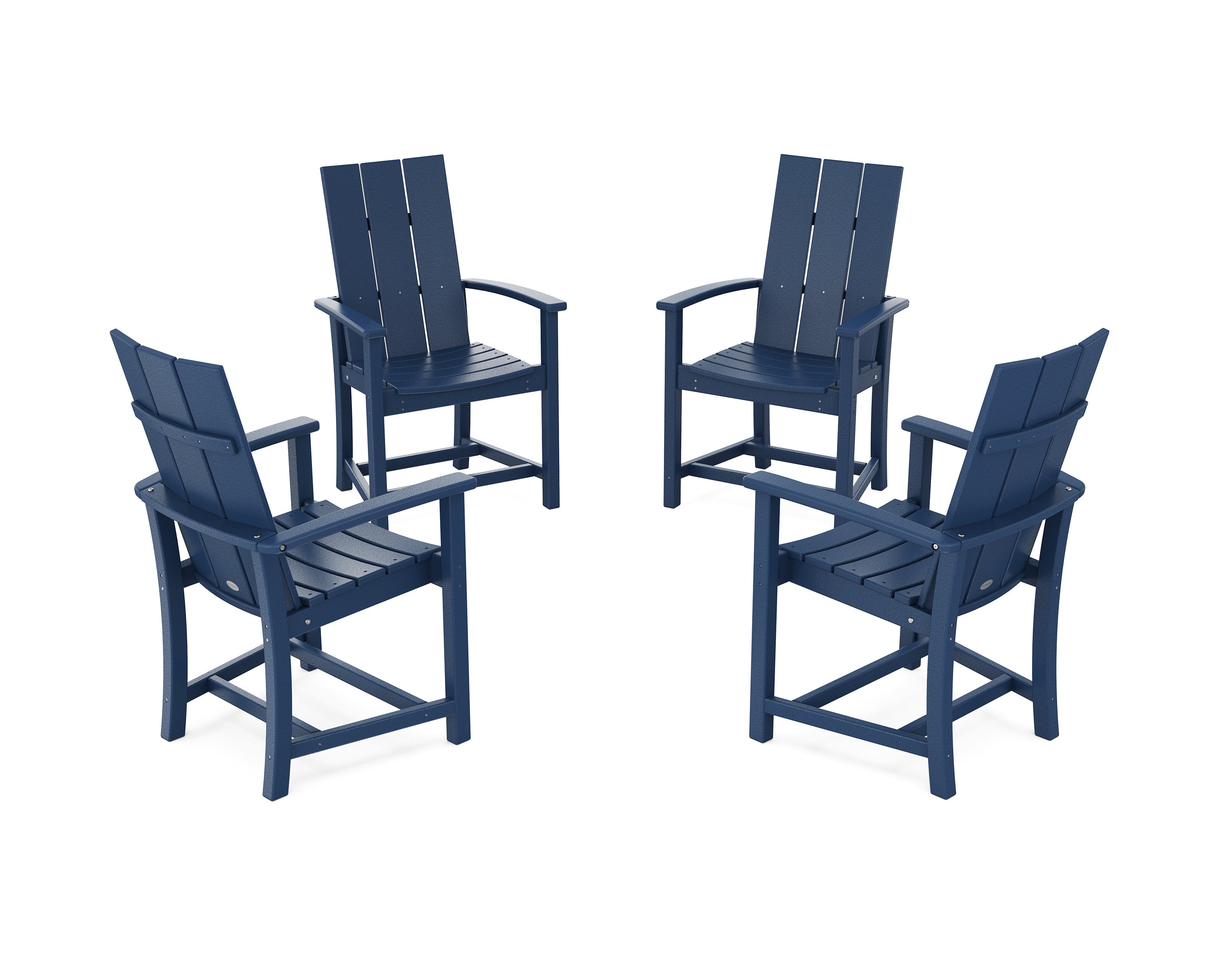 Modern 4-Piece Upright Adirondack Conversation Set in Navy