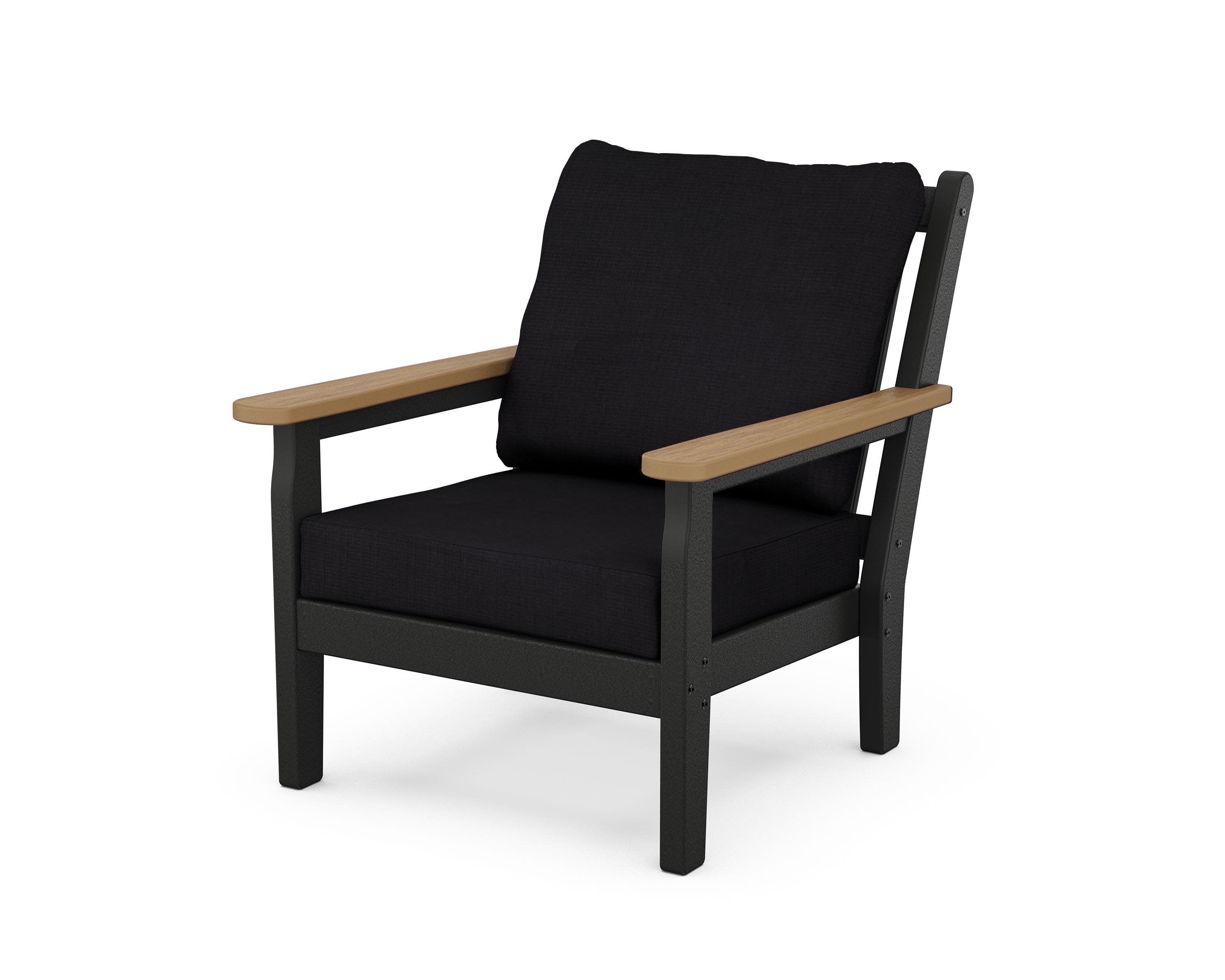 Chippendale Deep Seating Chair in Black / Natural / Midnight Linen