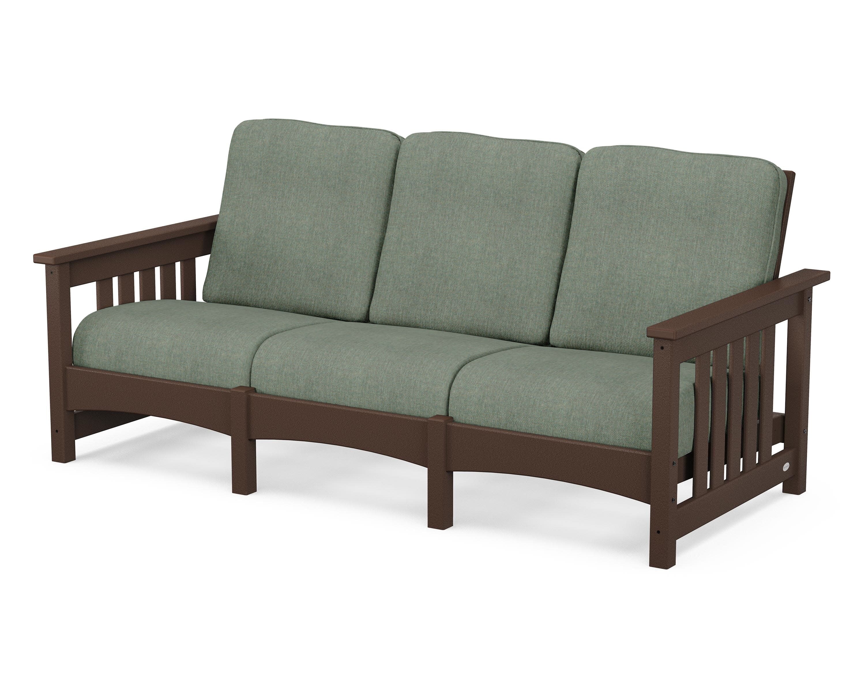 Club Mission Sofa in Mahogany / Cast Sage