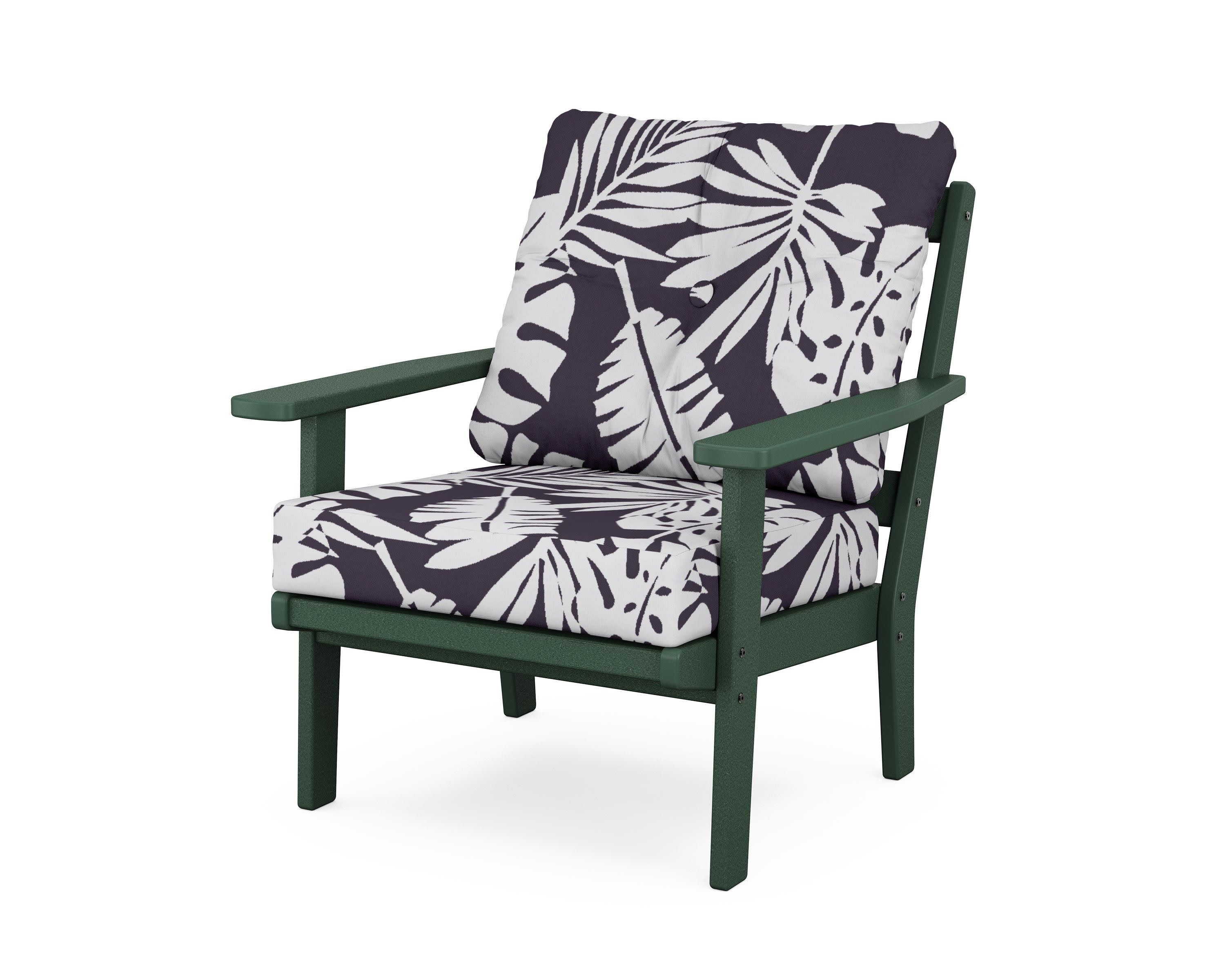 Oxford Deep Seating Chair in Green / Leaf Navy